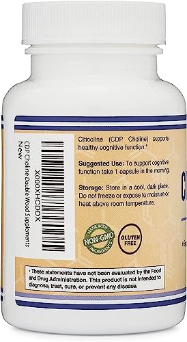 Double Wood Supplements CDP Choline (Citicoline) – Pharmaceutical Grade, Third-Party Tested, 60 Capsules per Bottle, Pack of 2 - Image 6