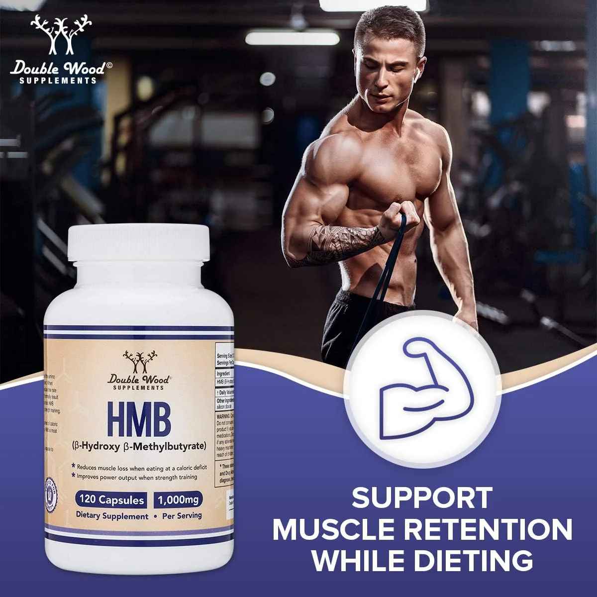 Double Wood Supplements HMB Supplement – 120 Capsules, Pack of 2, 1000 mg per Serving, Gluten Free, Non-GMO, Third-Party Tested - Image 14
