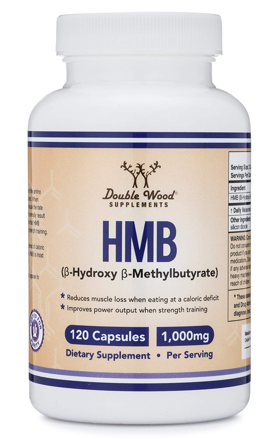 Double Wood Supplements HMB Supplement – 120 Capsules, Pack of 2, 1000 mg per Serving, Gluten Free, Non-GMO, Third-Party Tested - Image 9