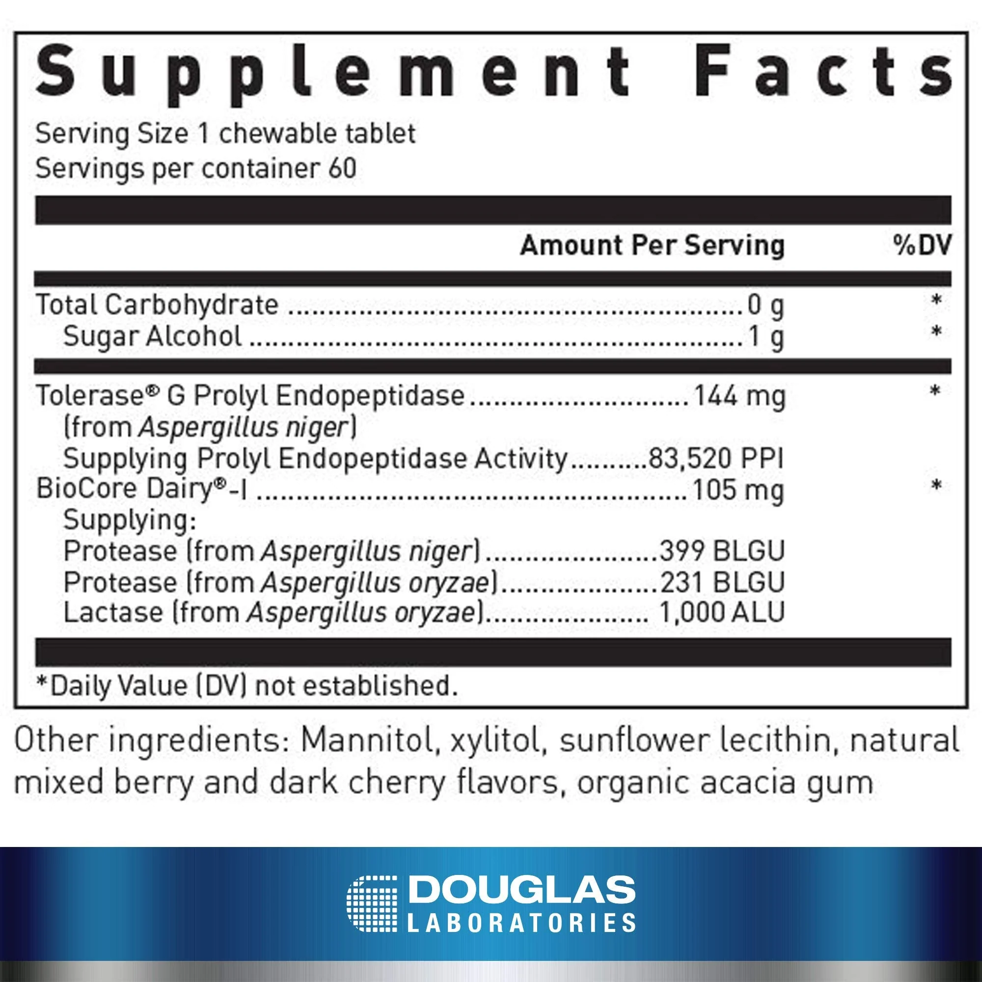 Douglas Laboratories Gluten-Dairy Ultra Enzyme | Gluten & Dairy Digestion Support | 60 Chewable Tablets - Image 2