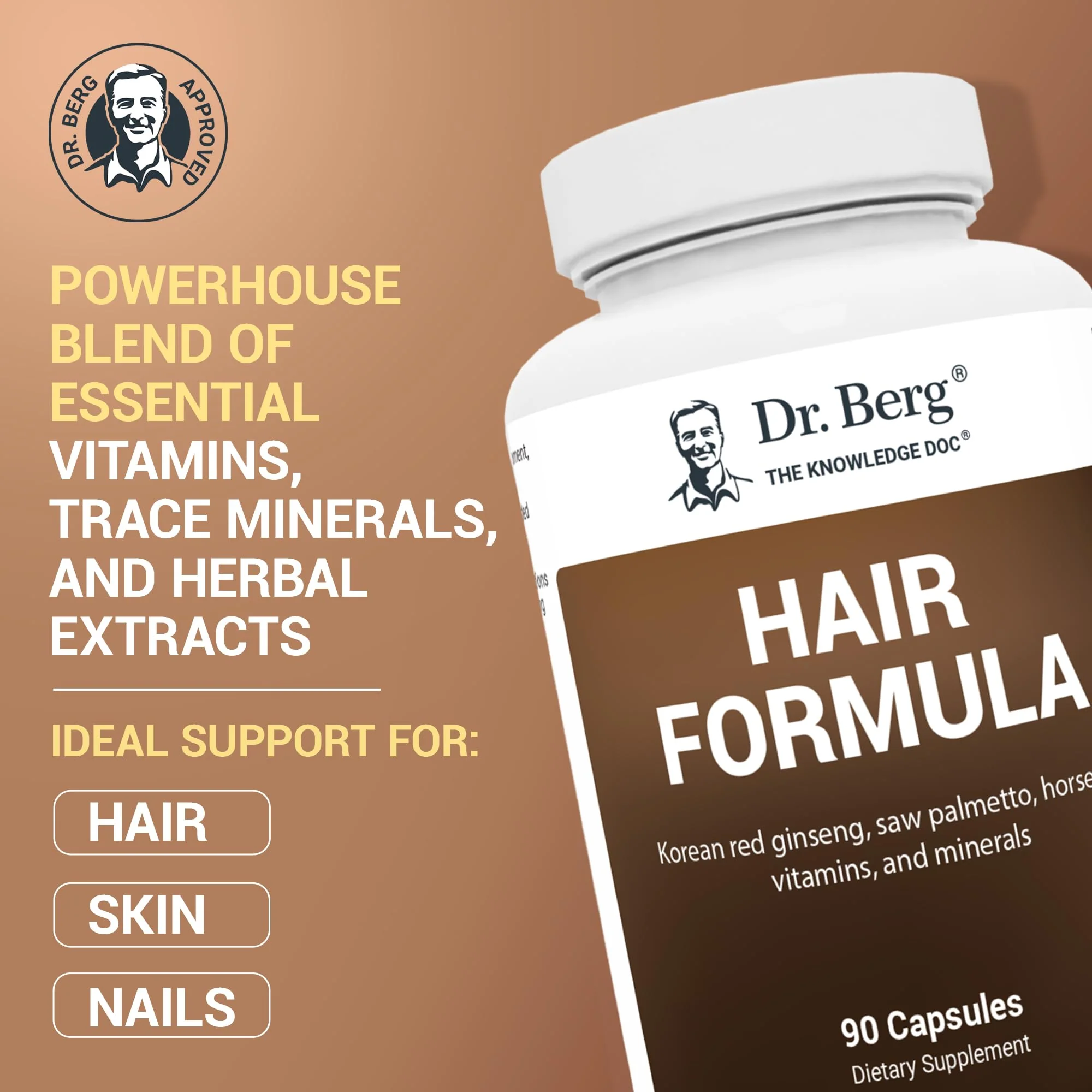 Dr. Berg All-in-One Vitamins for Hair, Skin & Nails – Advanced Formula (90 Veg Capsules) - Image 11