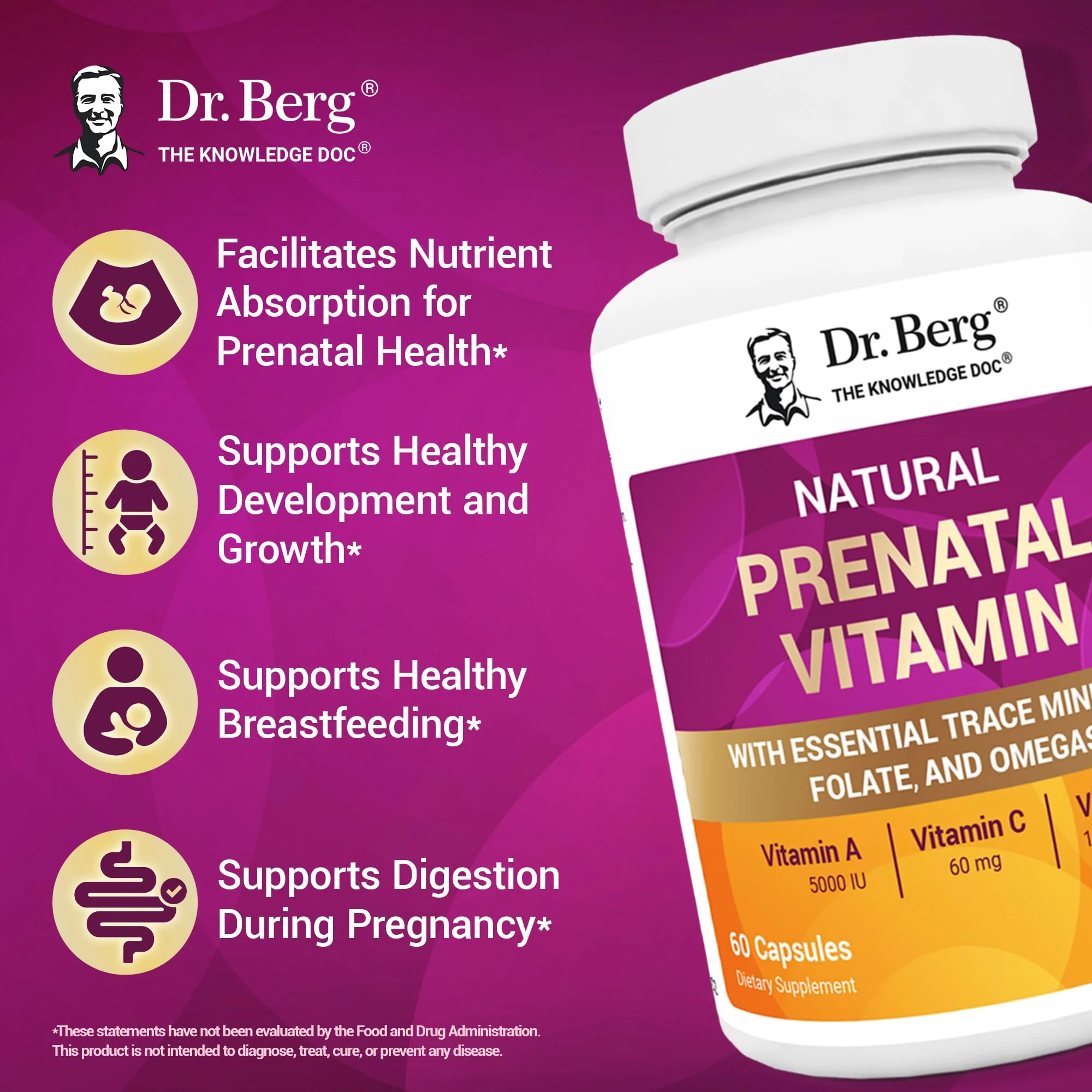 Dr. Berg Natural Prenatal Vitamins for Women – Folate, Omegas & 11 Superfoods | 60 Capsules - Image 13