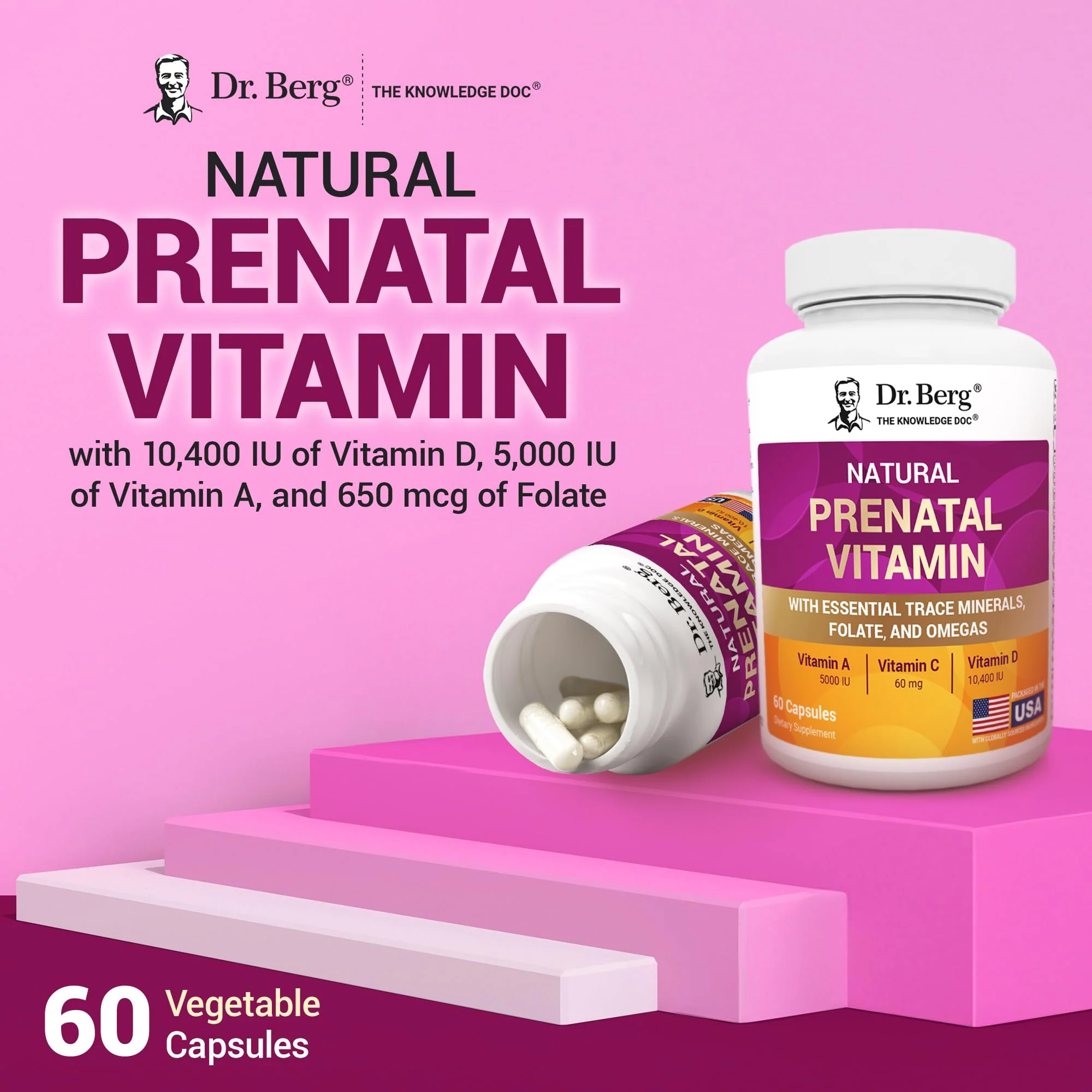 Dr. Berg Natural Prenatal Vitamins for Women – Folate, Omegas & 11 Superfoods | 60 Capsules - Image 14