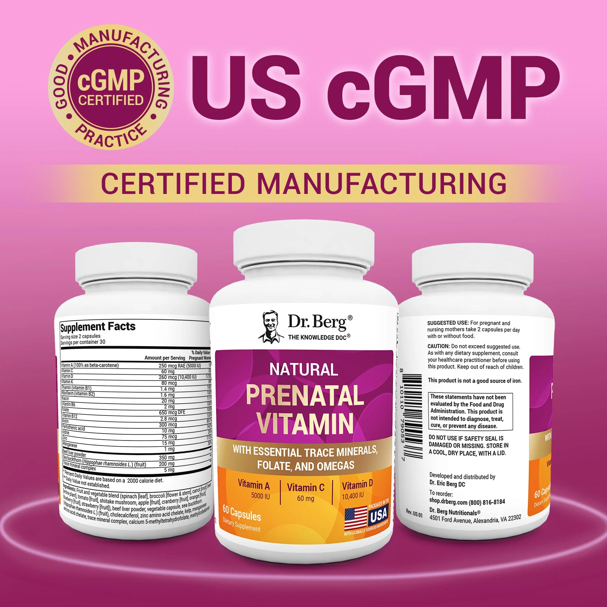 Dr. Berg Natural Prenatal Vitamins for Women – Folate, Omegas & 11 Superfoods | 60 Capsules - Image 15