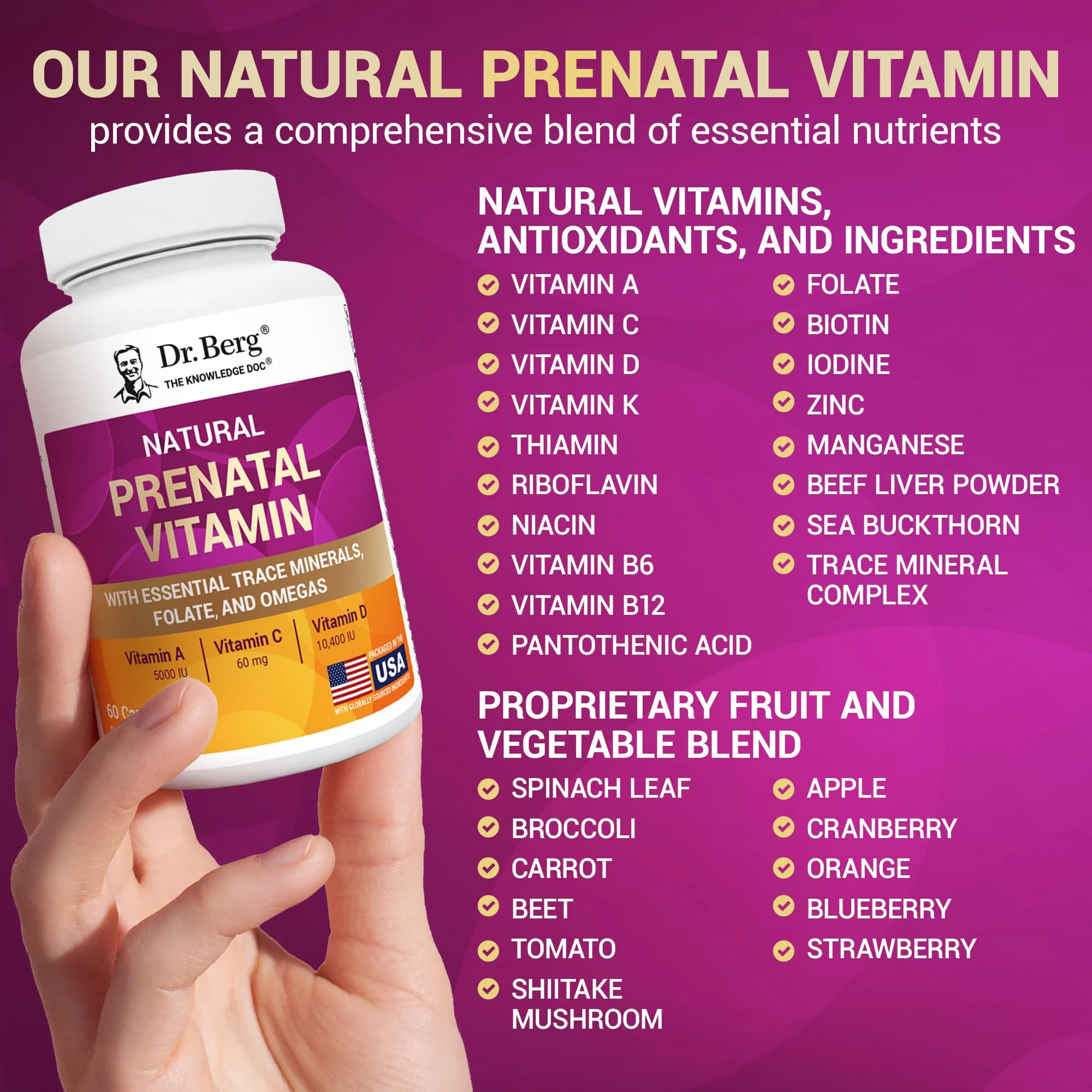 Dr. Berg Natural Prenatal Vitamins for Women – Folate, Omegas & 11 Superfoods | 60 Capsules - Image 7