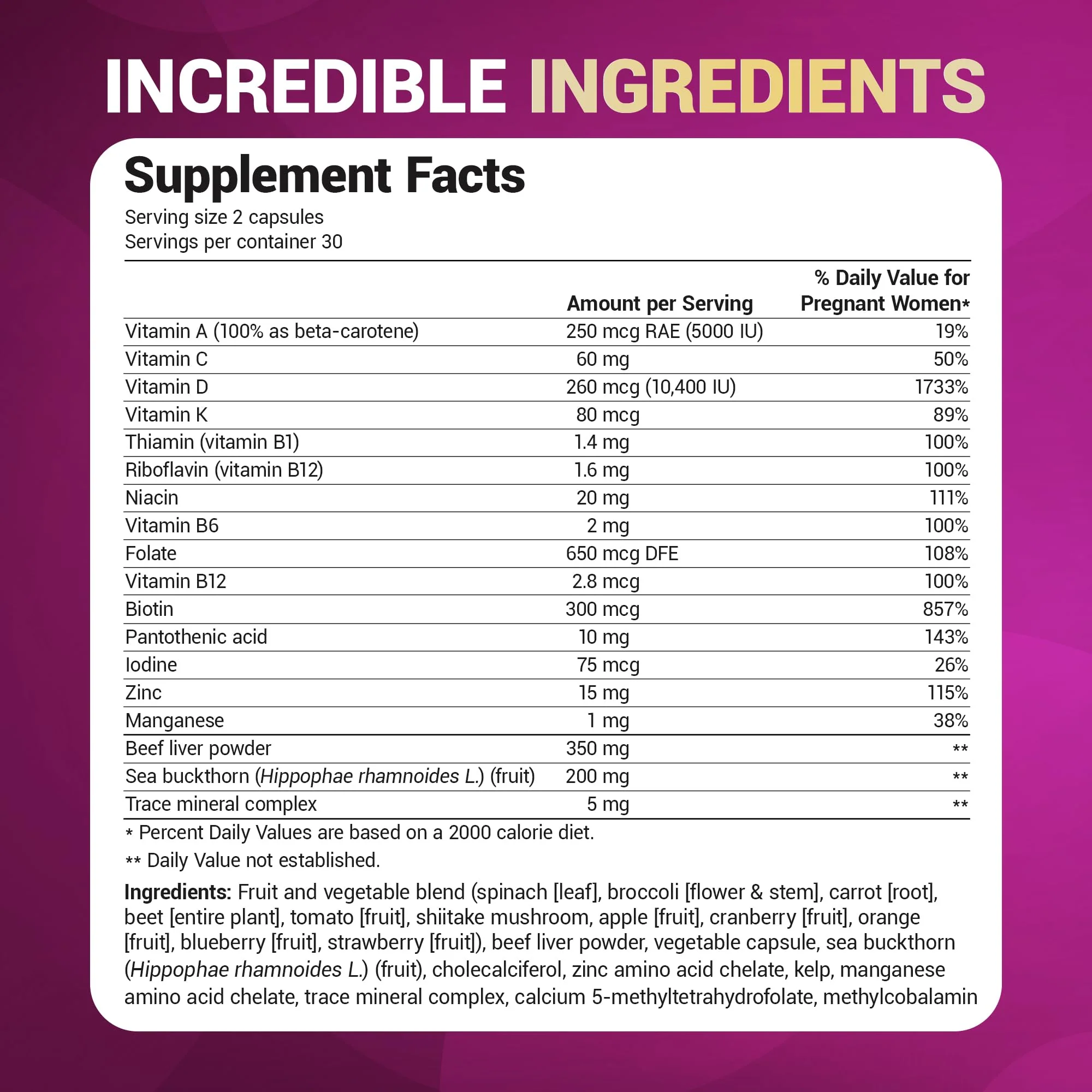 Dr. Berg Natural Prenatal Vitamins for Women – Folate, Omegas & 11 Superfoods | 60 Capsules - Image 8