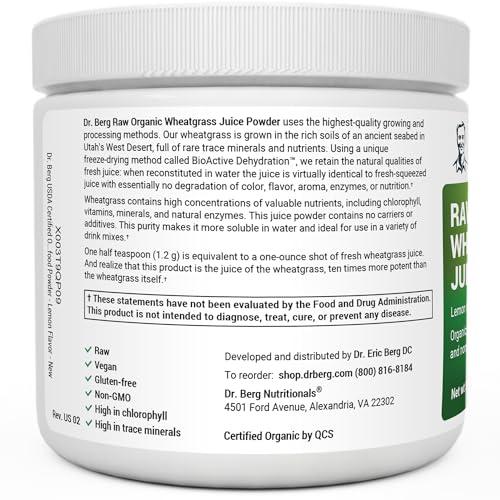 Dr. Berg USDA Organic Green Powder Superfood – Lemon Flavor, 60 Servings - Image 3