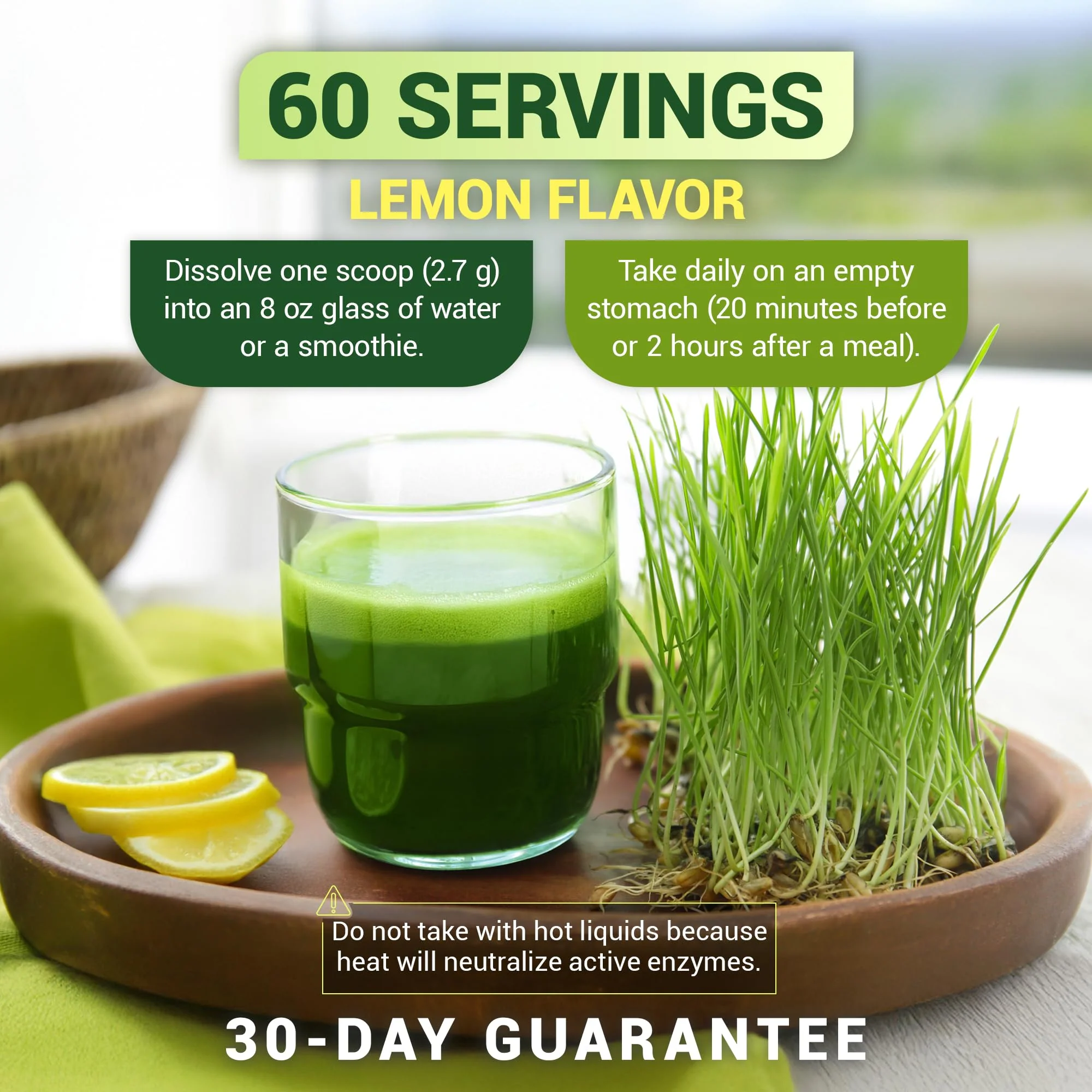 Dr. Berg USDA Organic Green Powder Superfood – Lemon Flavor, 60 Servings - Image 9