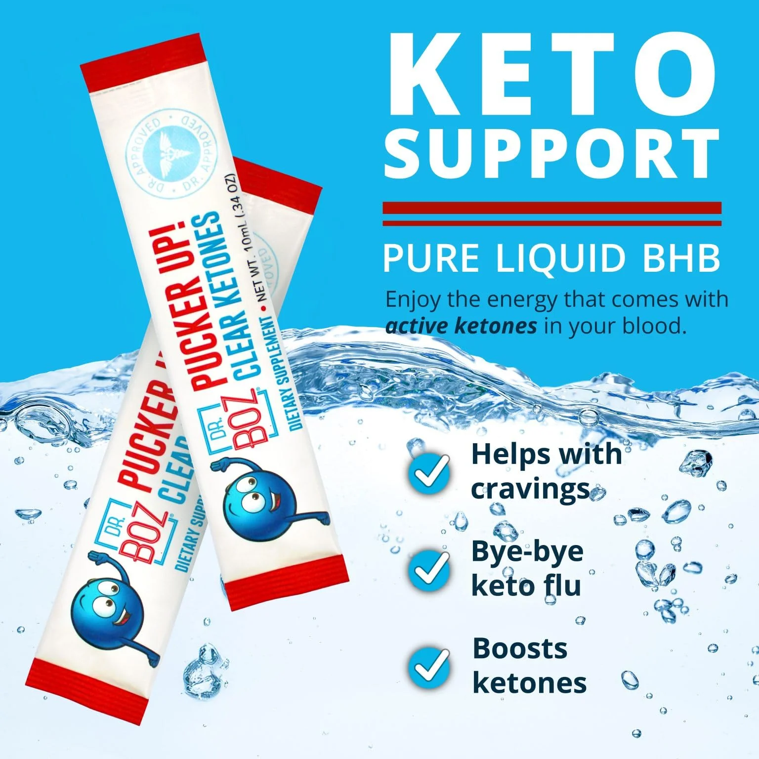 Dr. Boz Pucker UP! Clear Ketones – 20 Packets | Fast-Acting Liquid BHB for Energy & Clarity, Made in USA - Image 9