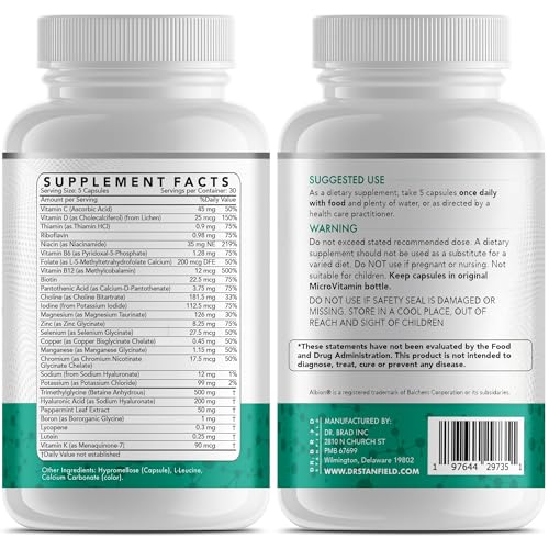 Dr Brad Stanfield Daily Low Dose MultiVitamin & Mineral for Brain Health, Skin Hydration & Exercise Support – 150 Count - Image 2
