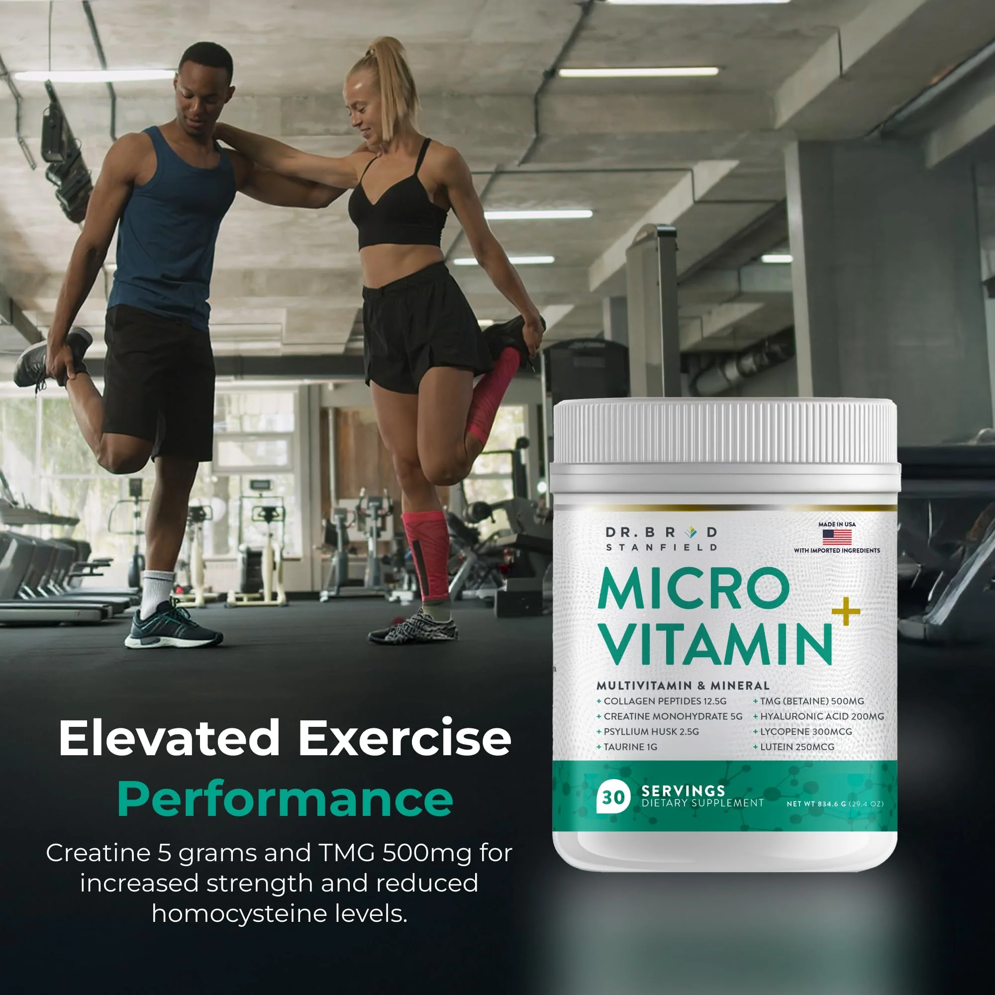 Dr Brad Stanfield MicroVitamin+ Collagen Peptides + Creatine + Hyaluronic Acid (30 Servings, Mixed Berry) - Image 10