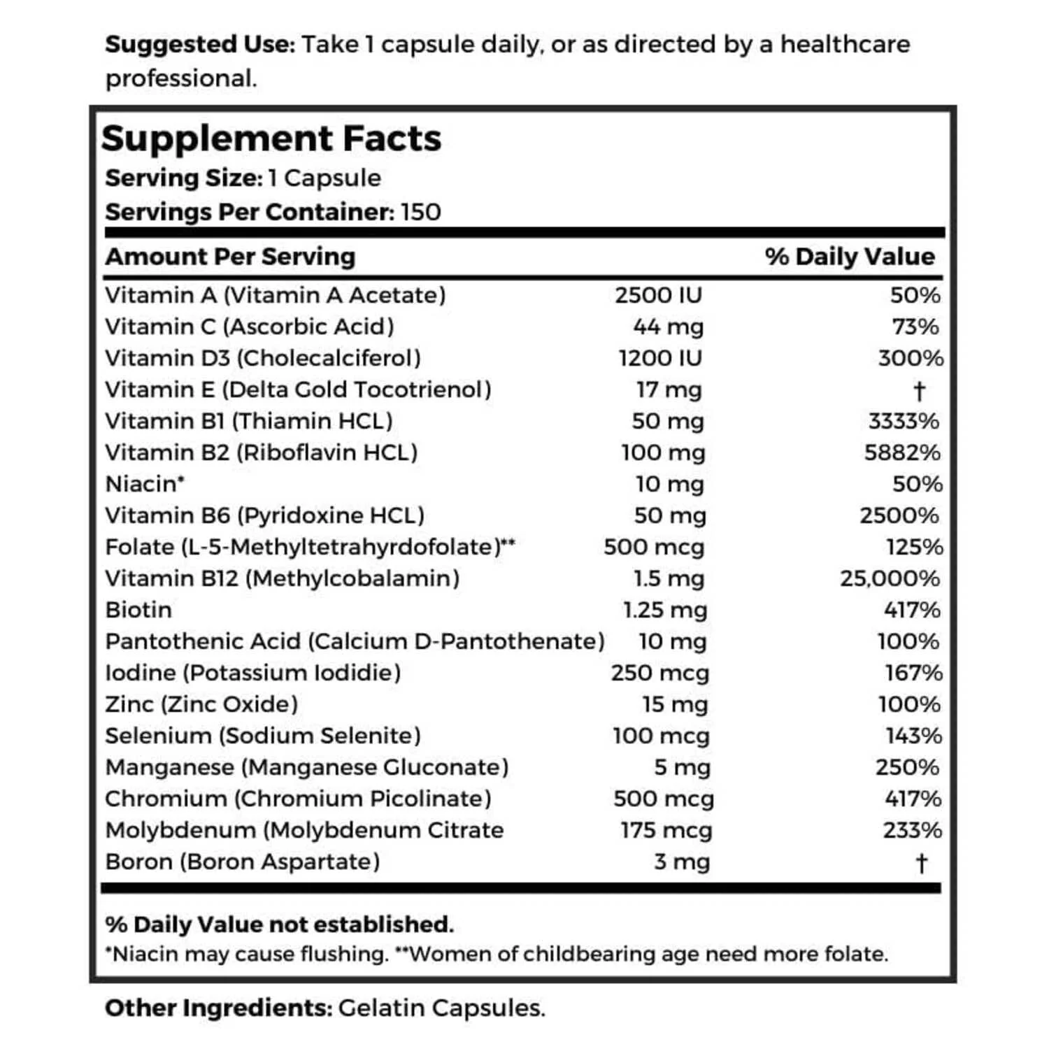 Dr Clark CRaNiULS Multi Vitamin & Mineral 520 mg Gelatin Capsules - 150 Count - Image 5