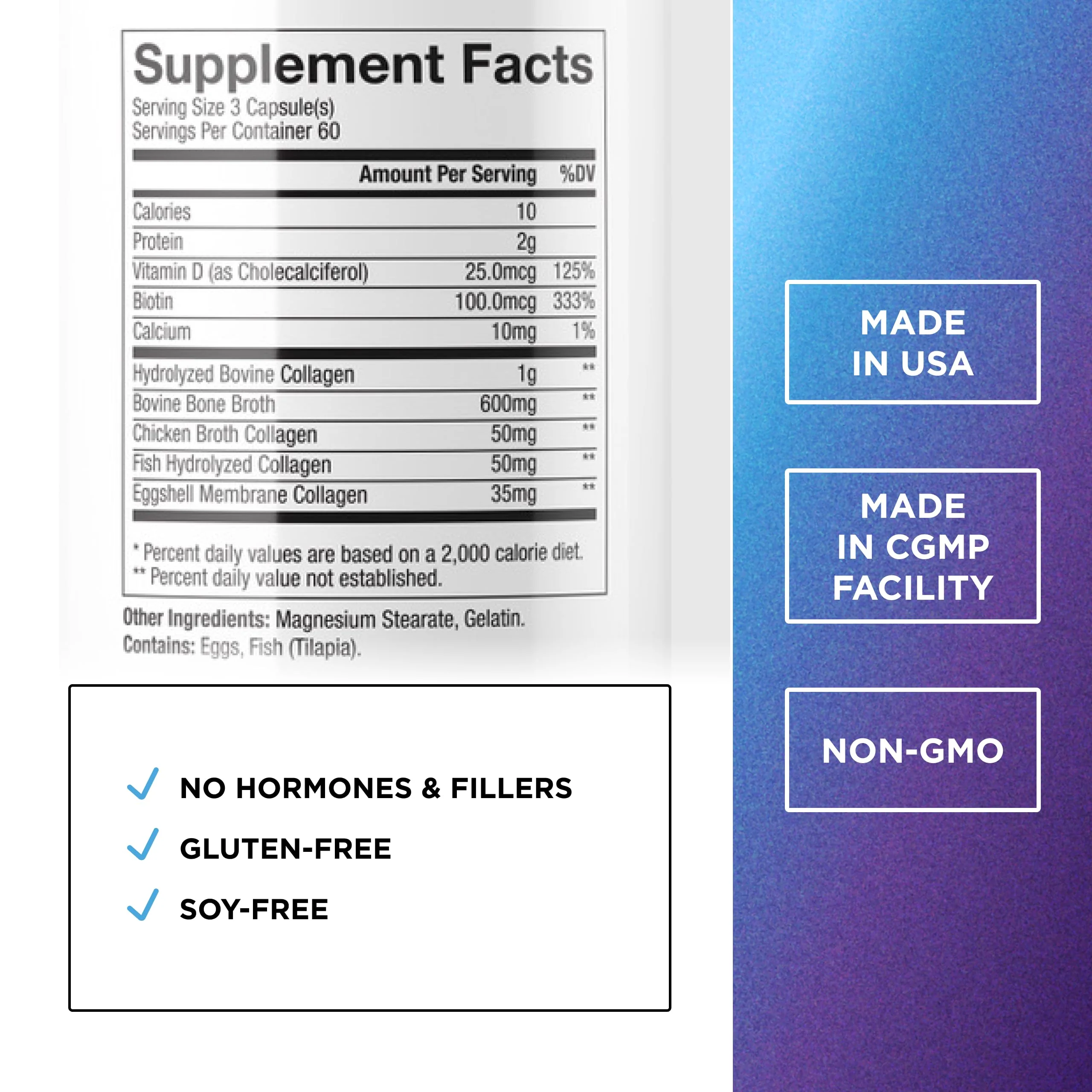 DR. EMIL NUTRITION Multi Collagen Peptides Plus Biotin & Vitamin D — Hair, Skin & Nails Support, 60 Servings - Image 10