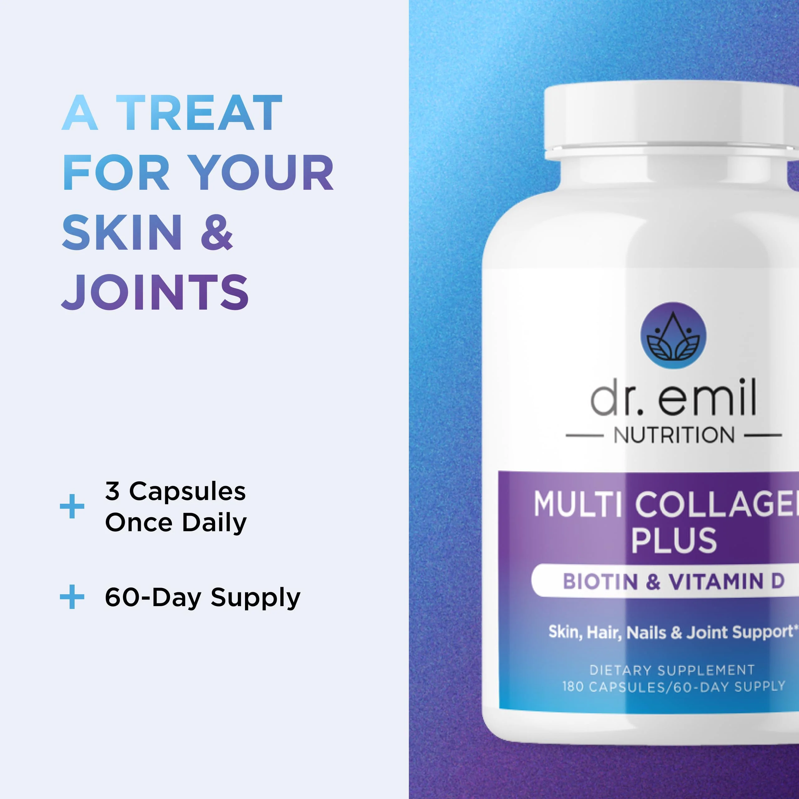 DR. EMIL NUTRITION Multi Collagen Peptides Plus Biotin & Vitamin D — Hair, Skin & Nails Support, 60 Servings - Image 14