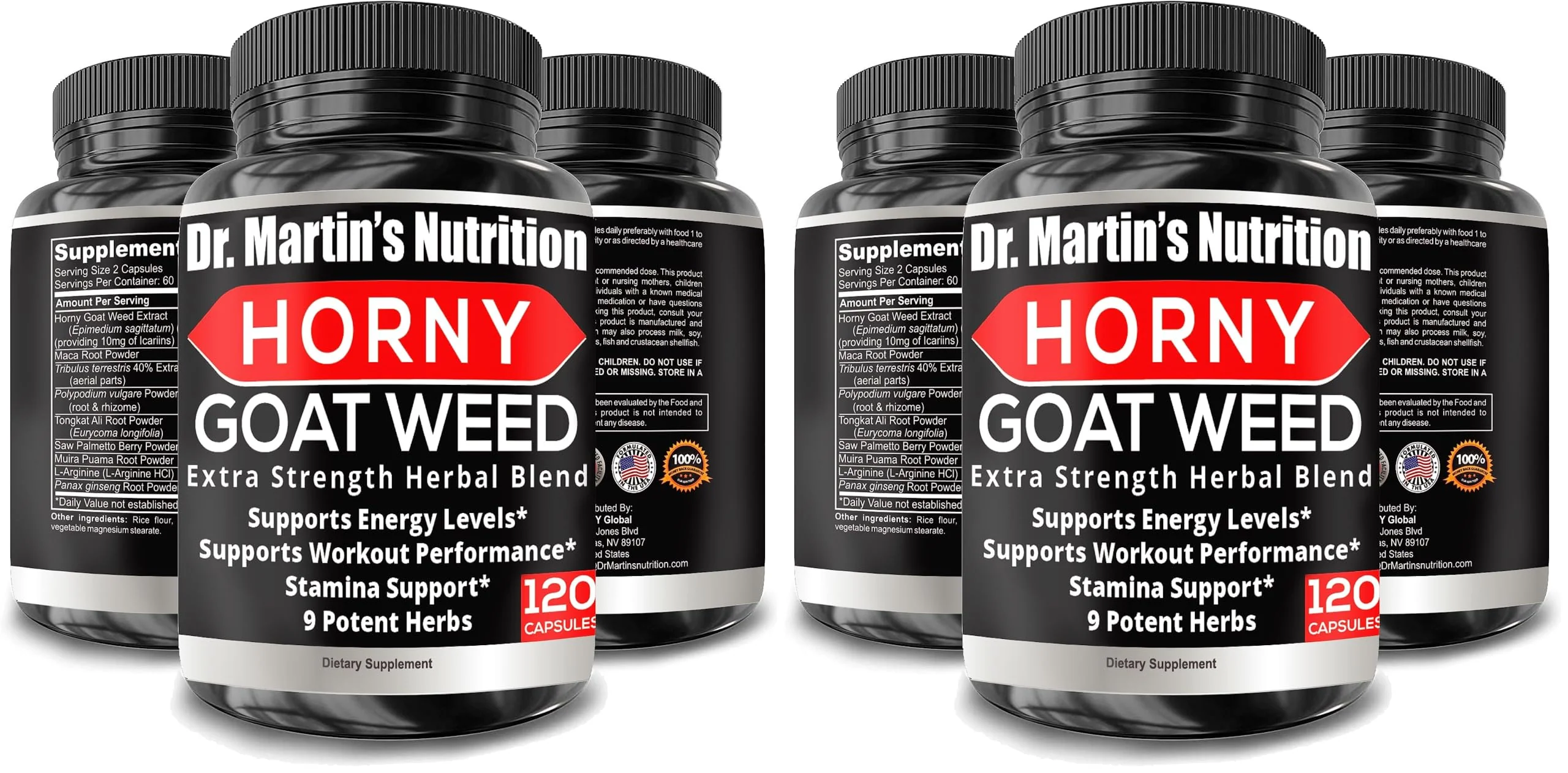 DR. MARTIN'S NUTRITION Super Strength Horny Goat Weed 1590mg – 240 Capsules (Pack of 2) - Image 12
