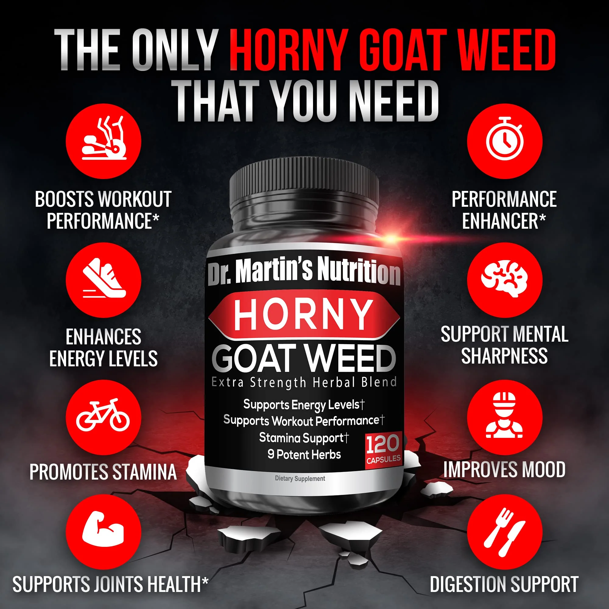 DR. MARTIN'S NUTRITION Super Strength Horny Goat Weed 1590mg – 240 Capsules (Pack of 2) - Image 16