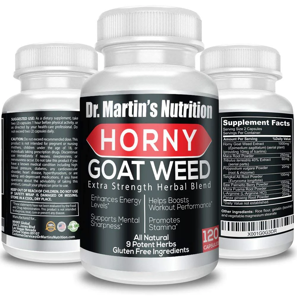 DR. MARTIN'S NUTRITION Super Strength Horny Goat Weed 1590mg – 240 Capsules (Pack of 2) - Image 21