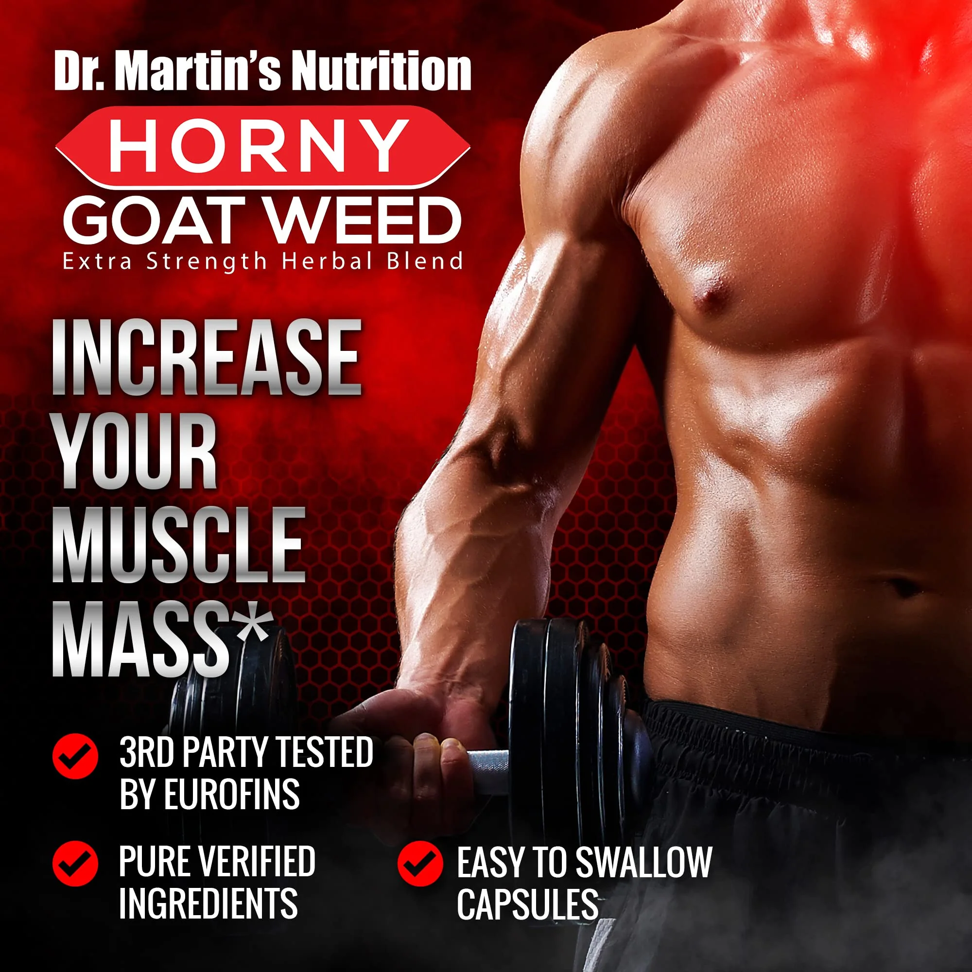 DR. MARTIN'S NUTRITION Super Strength Horny Goat Weed 1590mg – 240 Capsules (Pack of 2) - Image 7