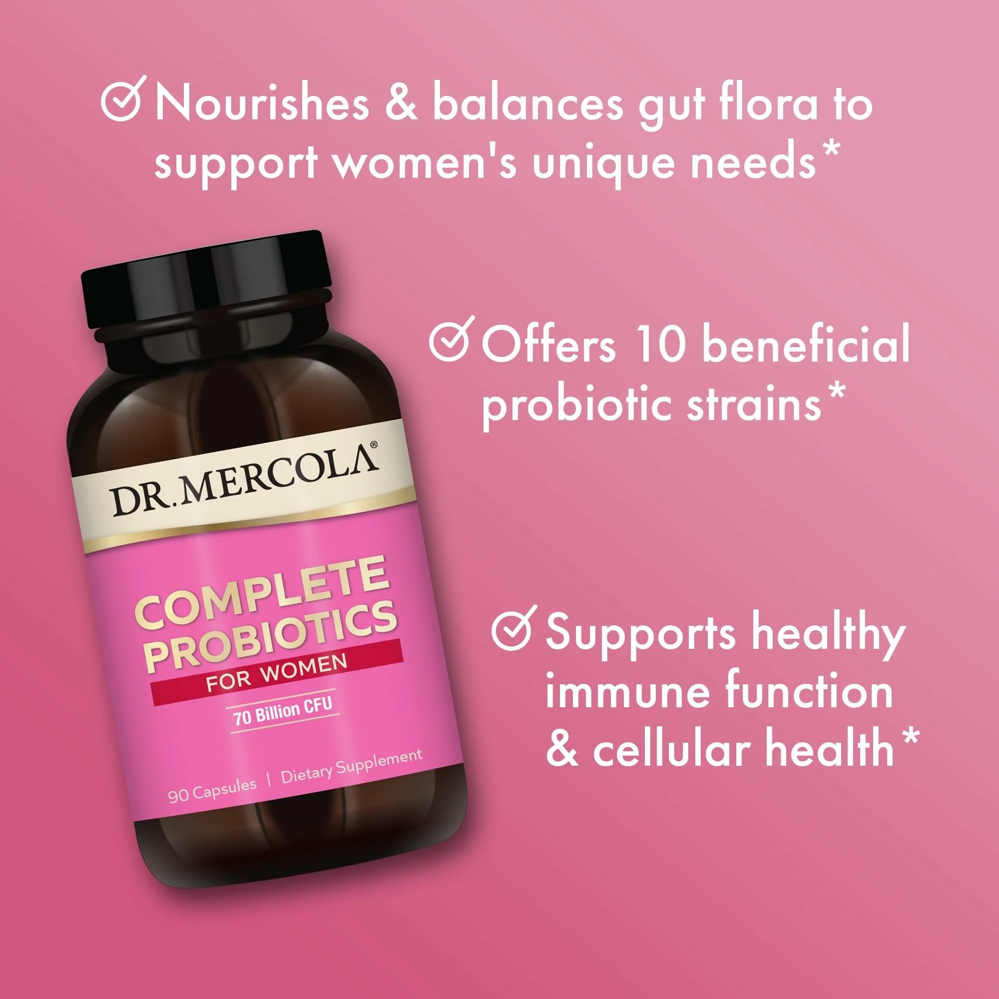 Dr. Mercola Complete Probiotics for Women – Gut, Vaginal & Immune Health (90 Capsules) - Image 6