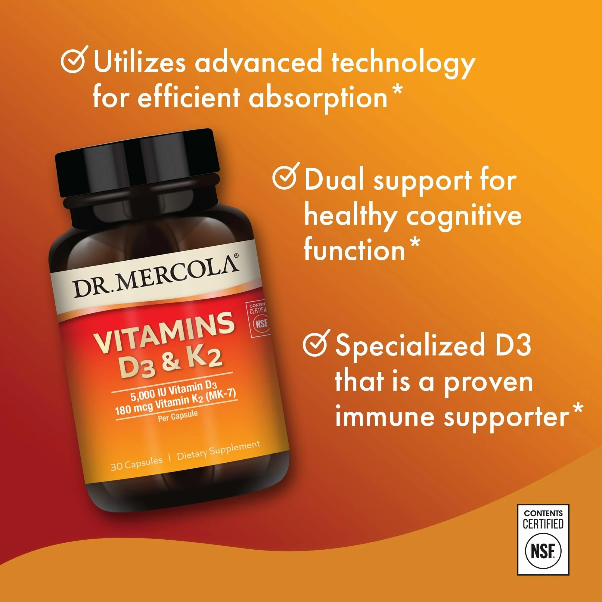 Dr. Mercola D3 & K2 – Immune & Bone Health (GMO-Free) - Image 4