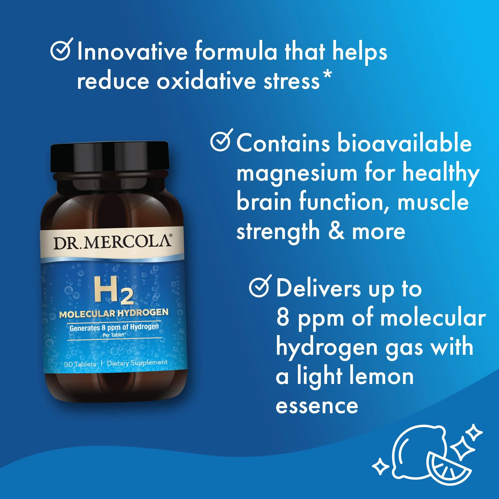 Dr. Mercola H2 Molecular Hydrogen with Elemental Magnesium - 90 Tablets (GMO-Free, Gluten-Free, Soy-Free) - Image 11