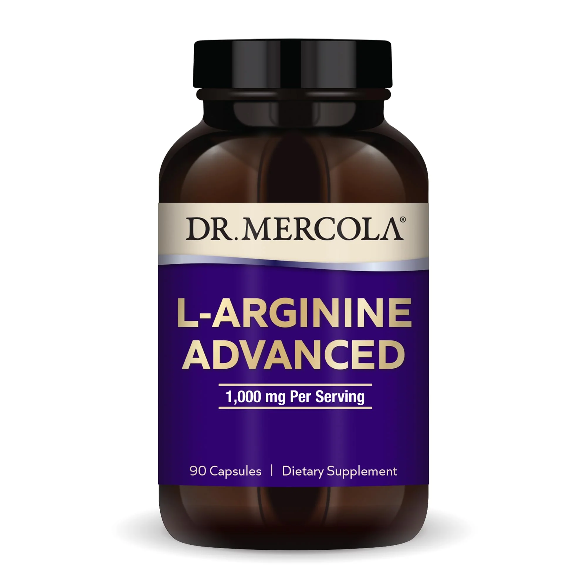 Dr. Mercola L-Arginine Advanced - 30 Servings (90 Capsules) | 1000 mg per Serving | Non-GMO Dietary Supplement