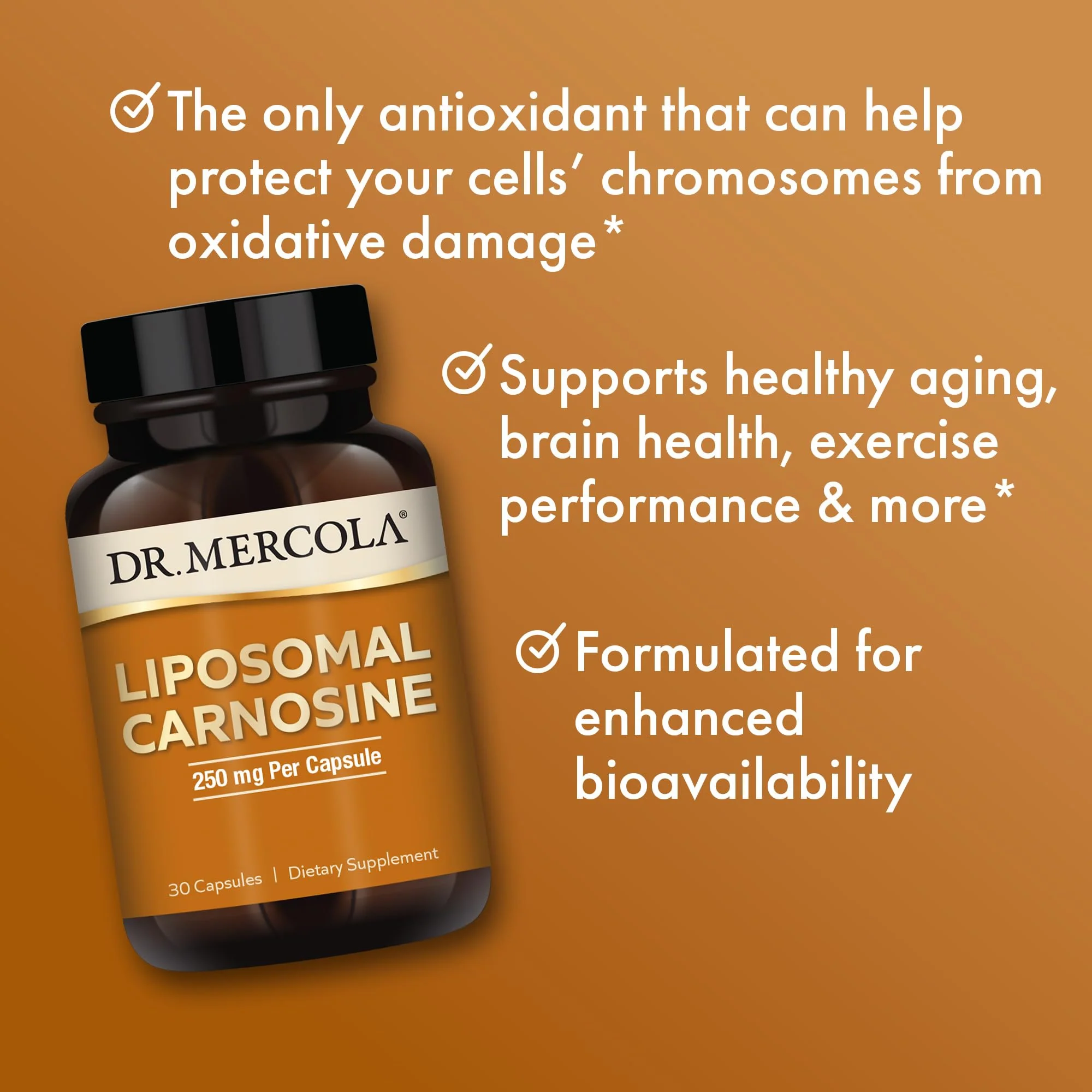 Dr. Mercola Liposomal Carnosine 250mg | 30 Servings, Non-GMO Dietary Supplement - Image 4
