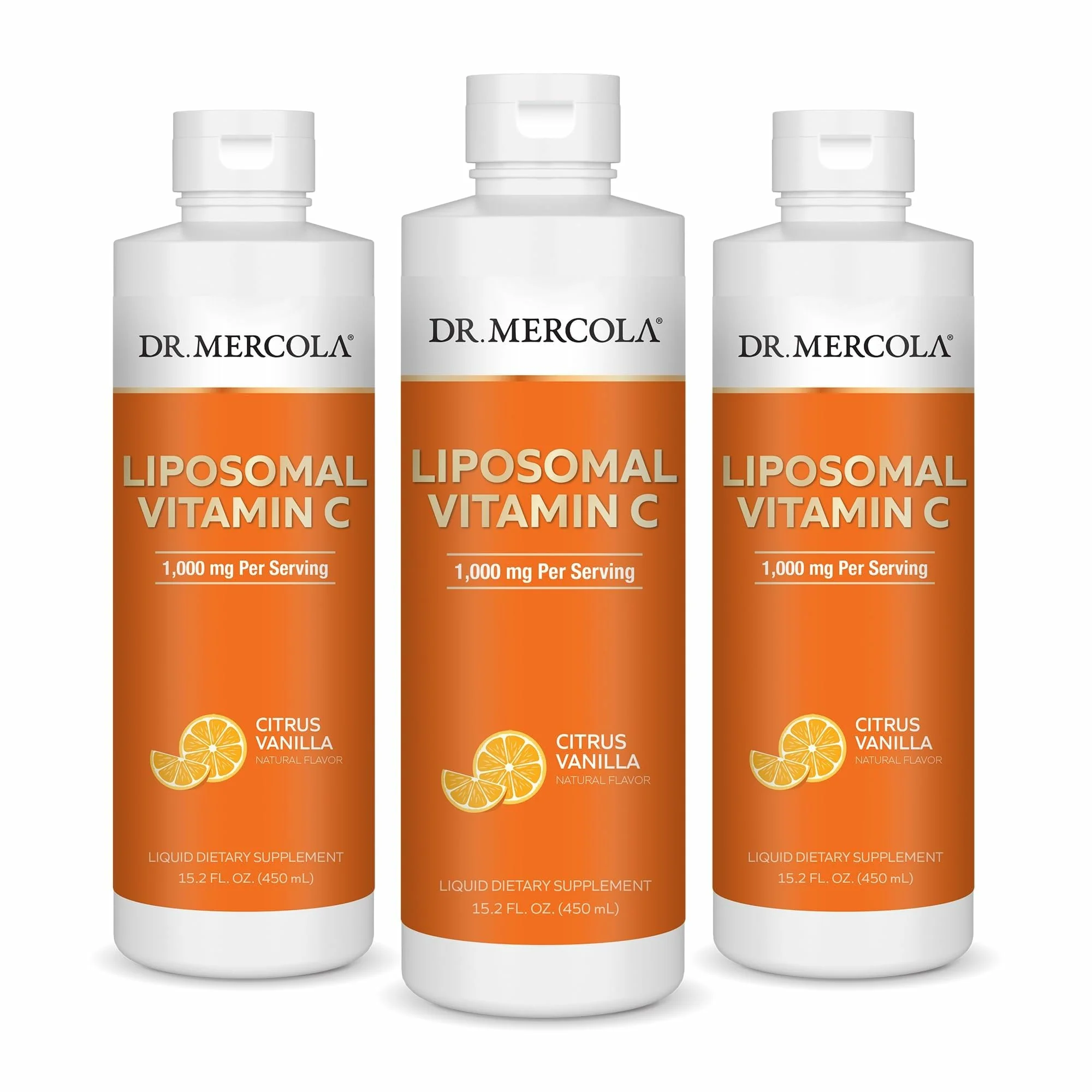 Dr. Mercola Liposomal Vitamin C – 1,000 mg per Serving, Citrus Vanilla (450 mL) | 3 Pack - Image 6