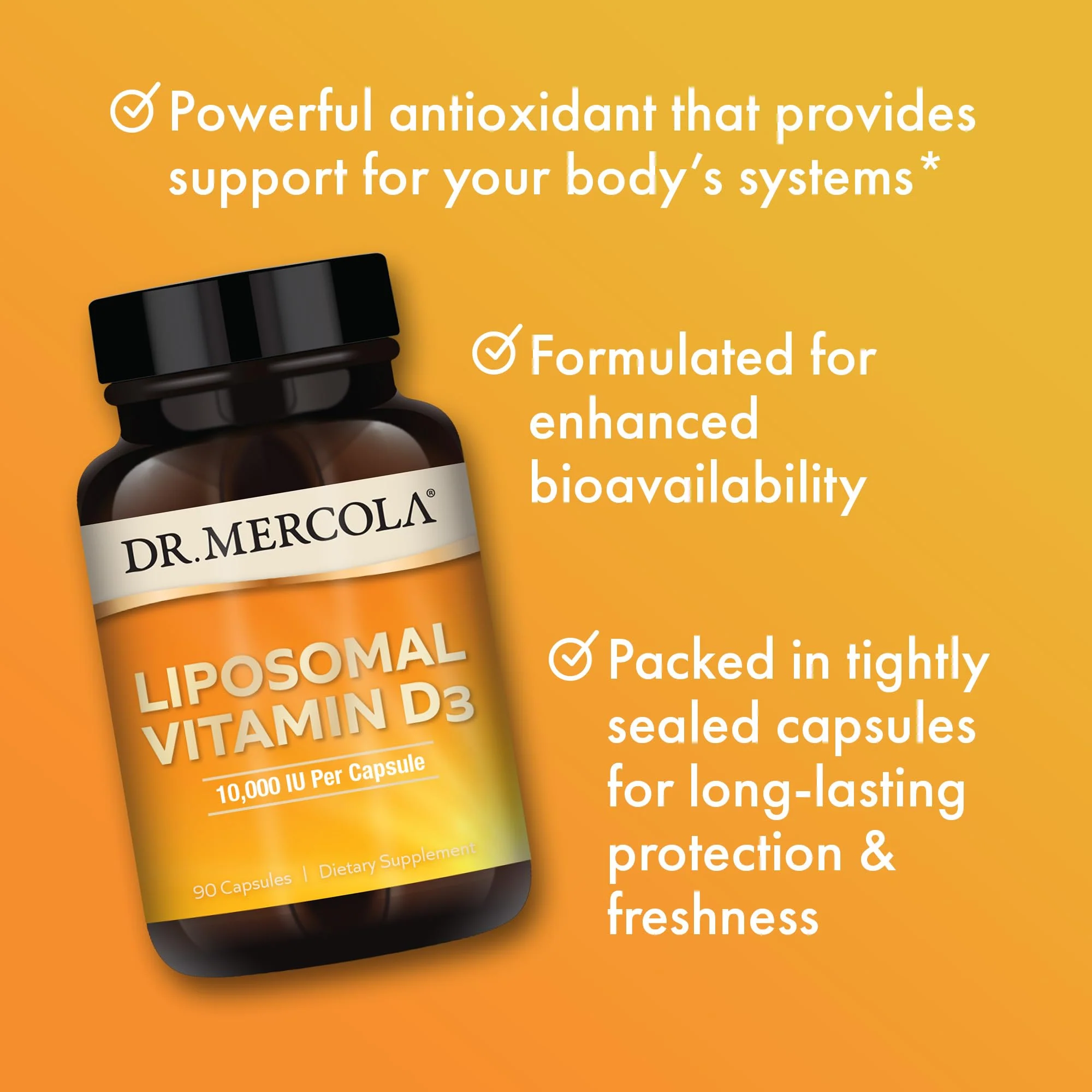 Dr. Mercola Liposomal Vitamin D3 10,000 IU – Immune, Heart & Bone Support – 90 Capsules - Image 11