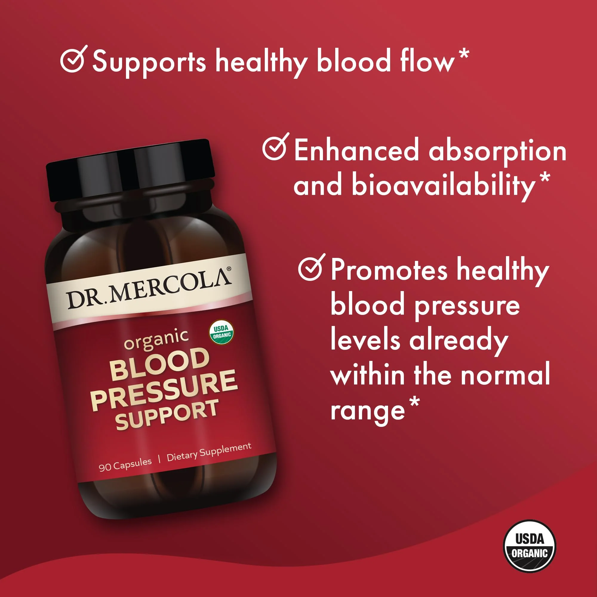 Dr. Mercola Organic Blood Pressure Support – High-Potency Grape Seed Extract, Non-GMO & Soy-Free, 90 Servings - Image 6