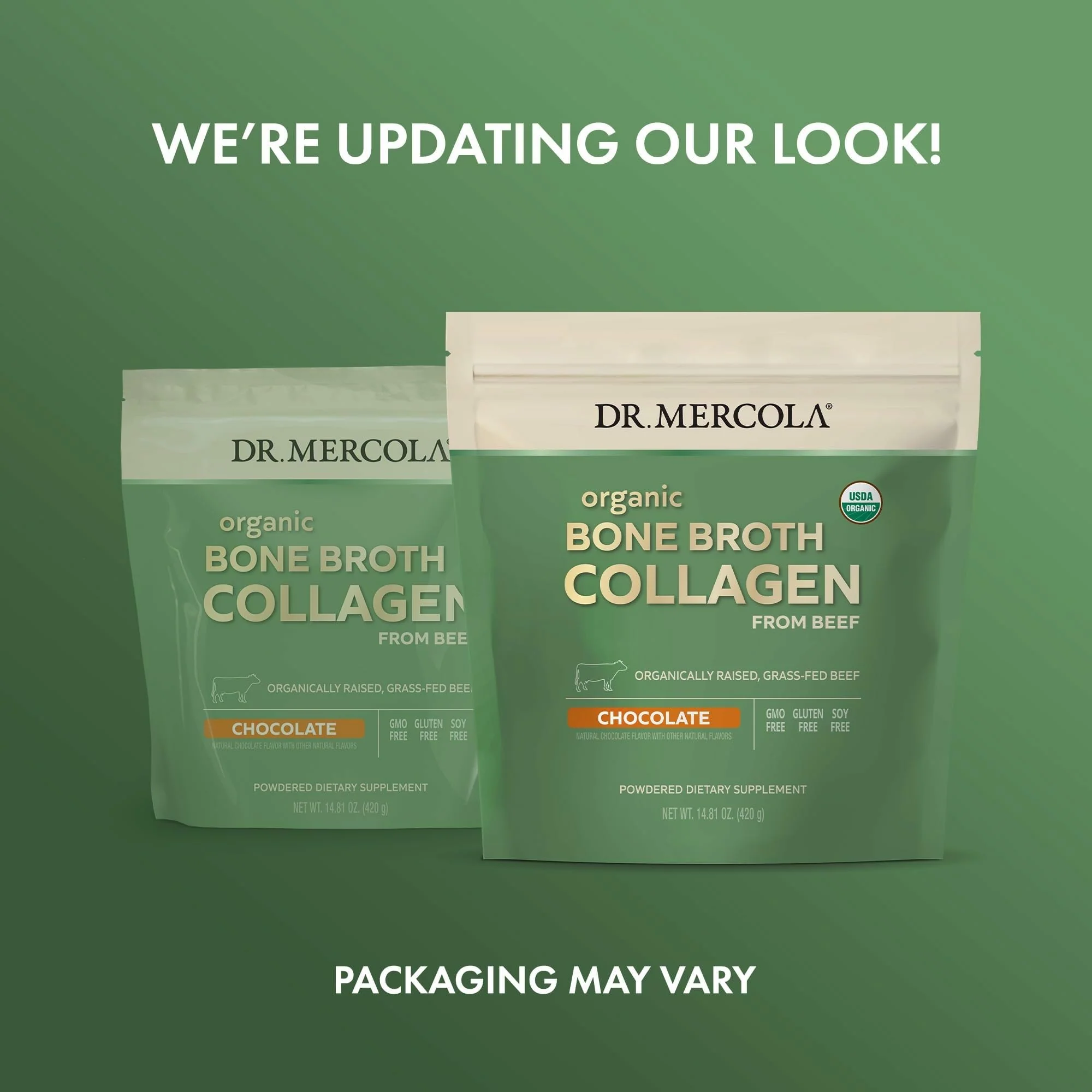 Dr. Mercola Organic Bone Broth Collagen Powder - Supports Bone Health & Muscle Growth - USDA Organic, Non-GMO, Gluten-Free & Dairy-Free - 30 Servings - Chocolate Flavor - Image 3