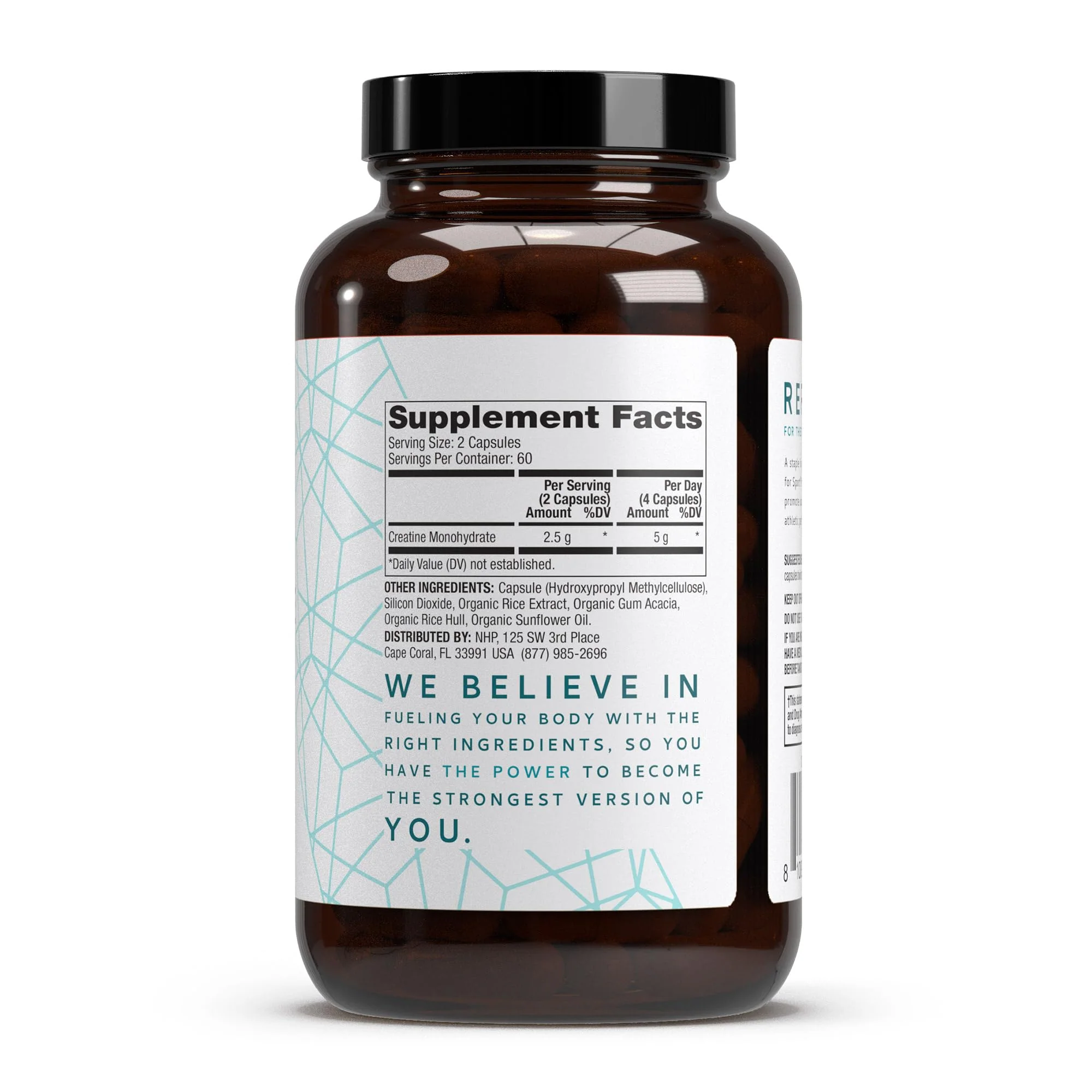 Dr. Mercola Pure Power Creatine Monohydrate 60 Servings, 120 Capsules, 2 Pack, 2.5 g per Serving, Non-GMO, NSF Certified for Sport - Image 2