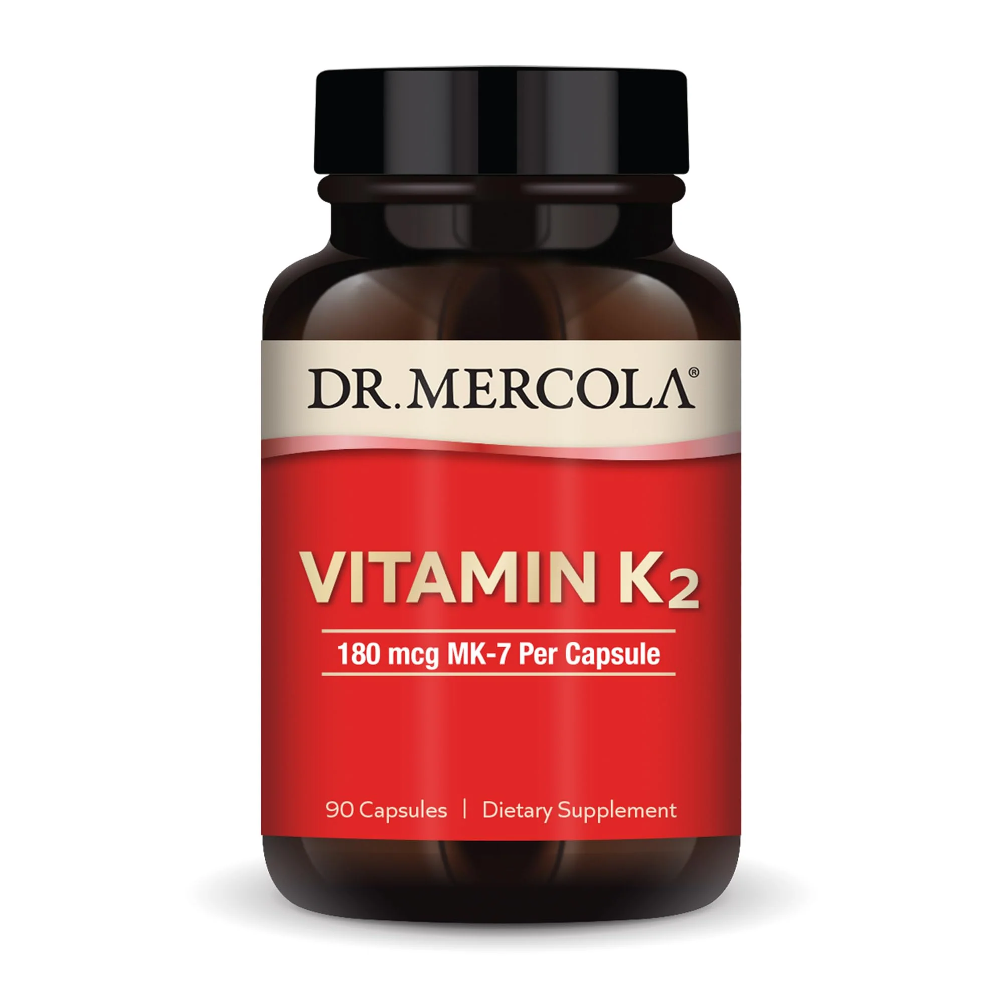 Dr. Mercola Vitamin K2 180 mcg MK-7 – Supports Arterial & Heart Health – 90 Servings