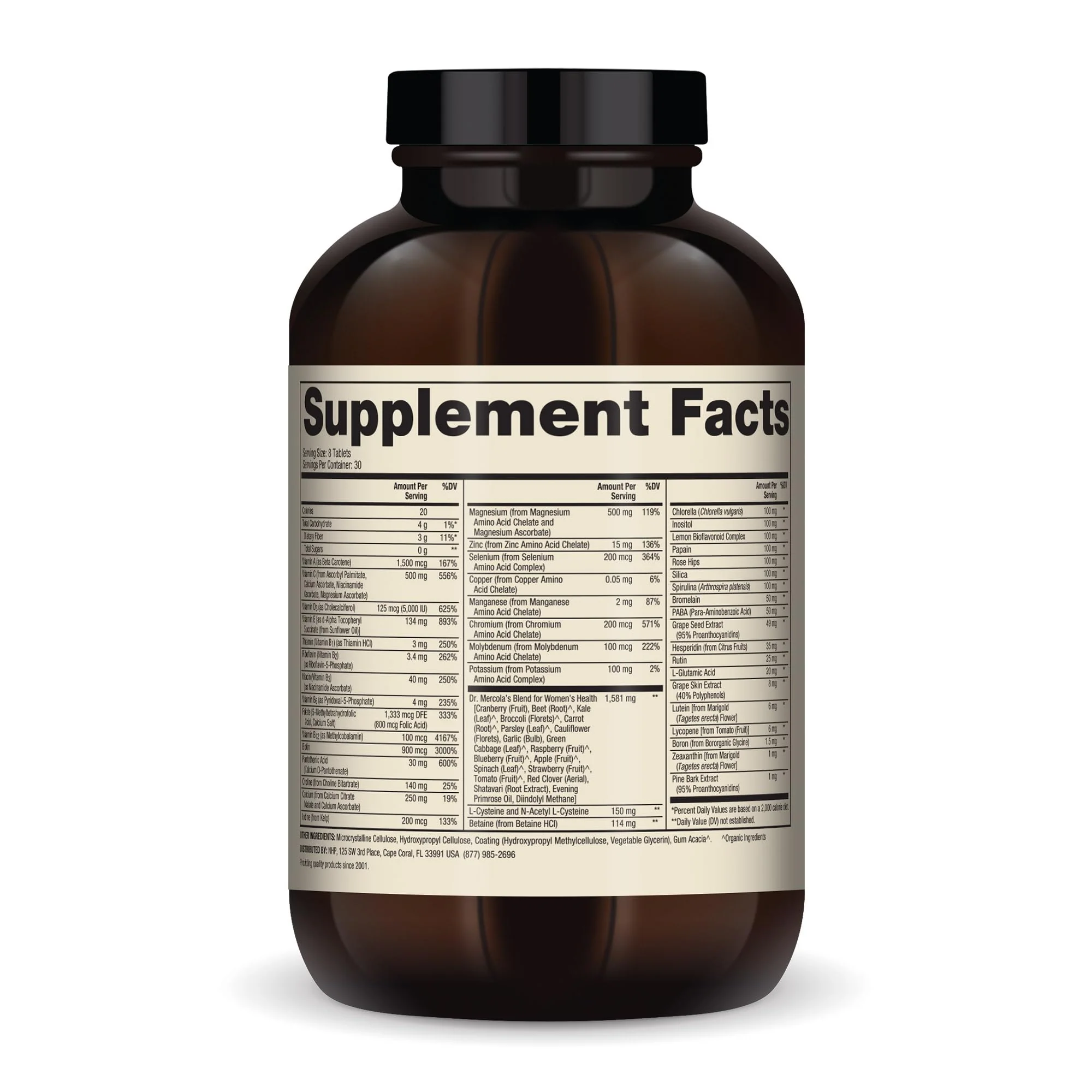 Dr. Mercola Whole-Food Complex for Women – Multivitamin with Vital Minerals | 240 Tablets - Image 3