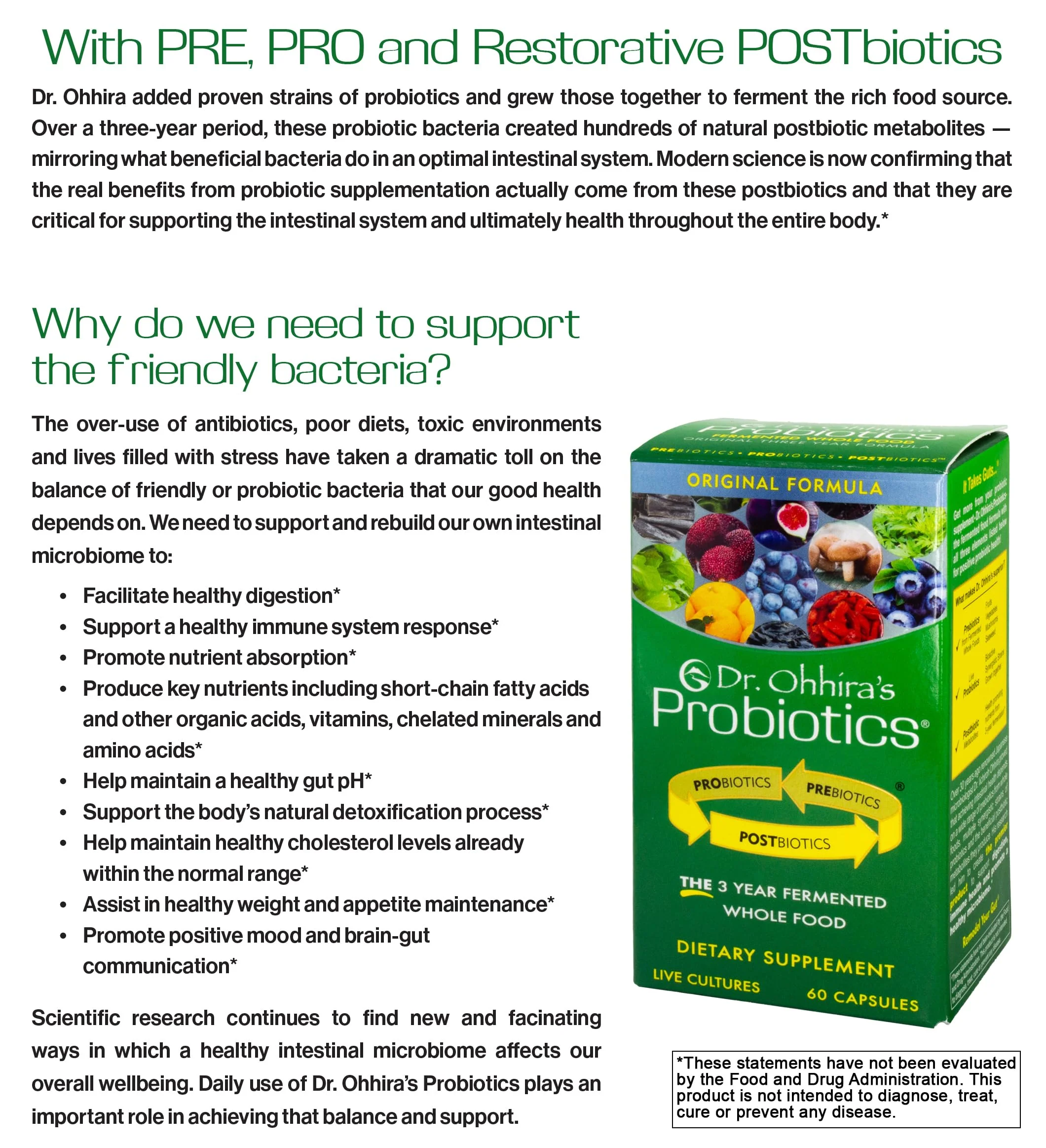 Dr Ohhira's Probiotics Original by Essential Formulas — 3-Year Fermented Prebiotics, Postbiotic Metabolites, 60 Capsules - Image 2