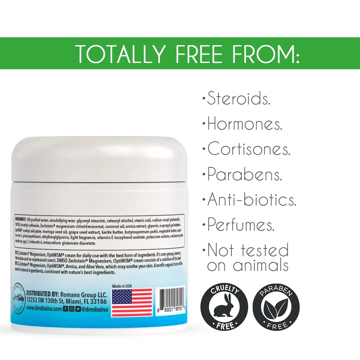 Dr. Robaina DMSO Cream – 99.9% Pure DMSO with Zechstein Magnesium & Arnica | Made in USA - Image 6