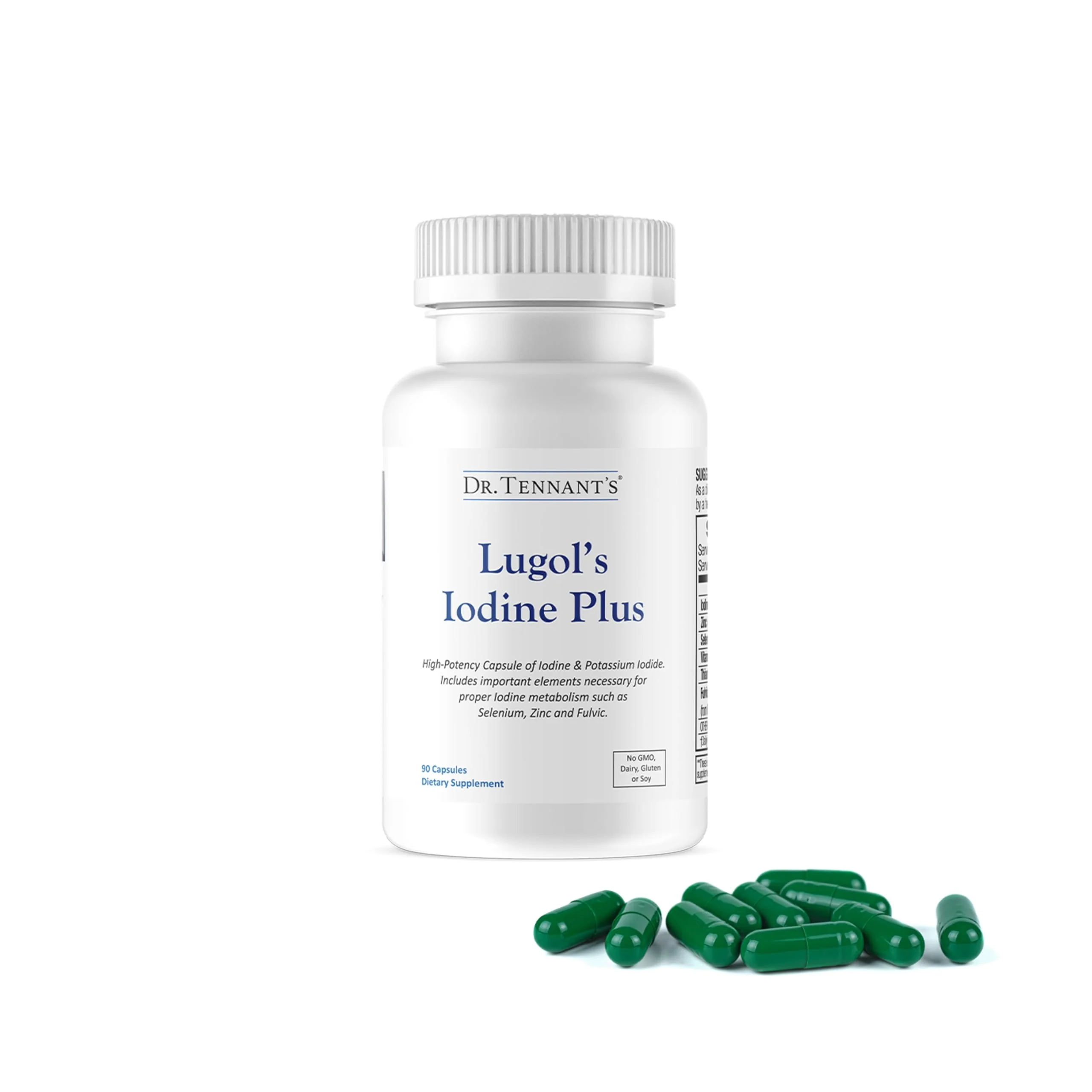 Dr. Tennant's Iodine Supplement Plus | Lugol's Iodine & Potassium Iodide with Selenium & Zinc | Supports Thyroid & Breast Health | 90 Capsules - Image 7
