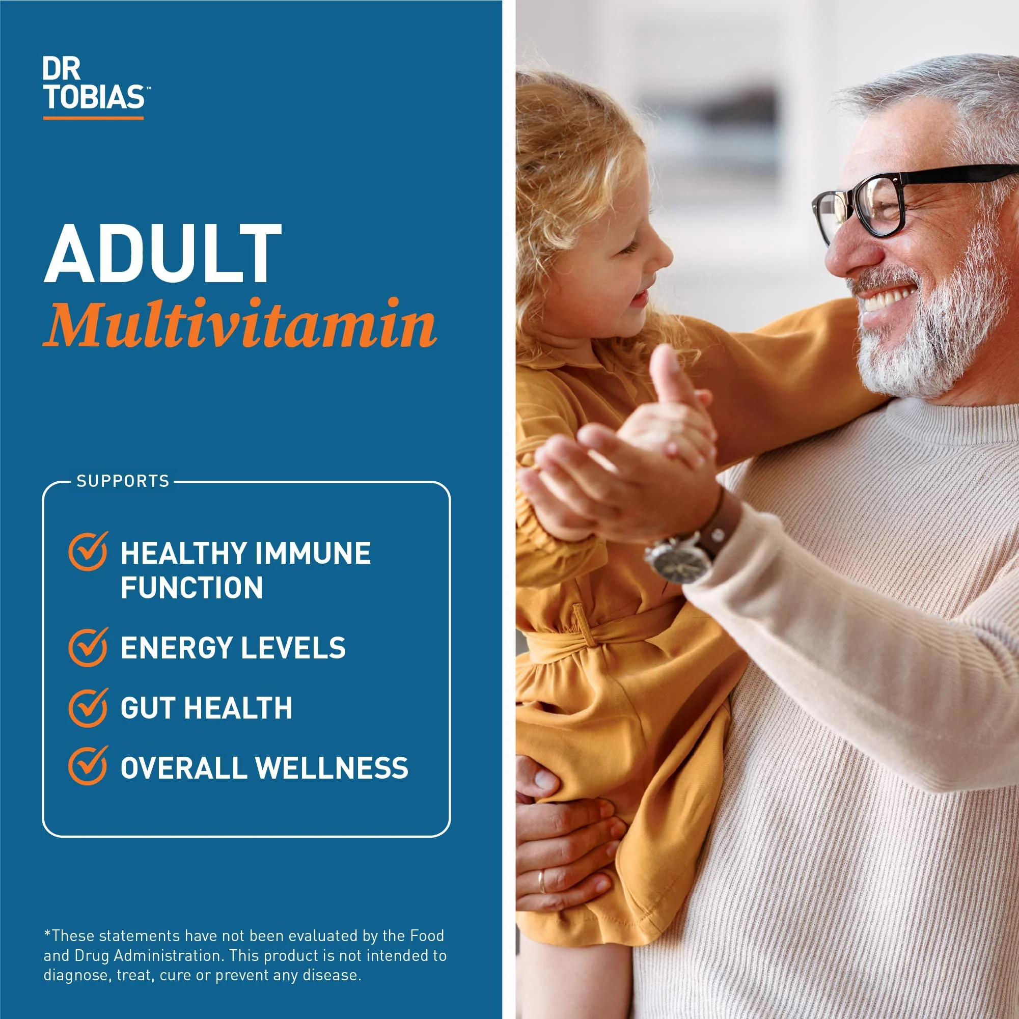 Dr. Tobias Adult Multivitamin for Women & Men – Immune Support, 42 Fruits & Vegetables, Vegan, Non-GMO, 180 Tablets - Image 3