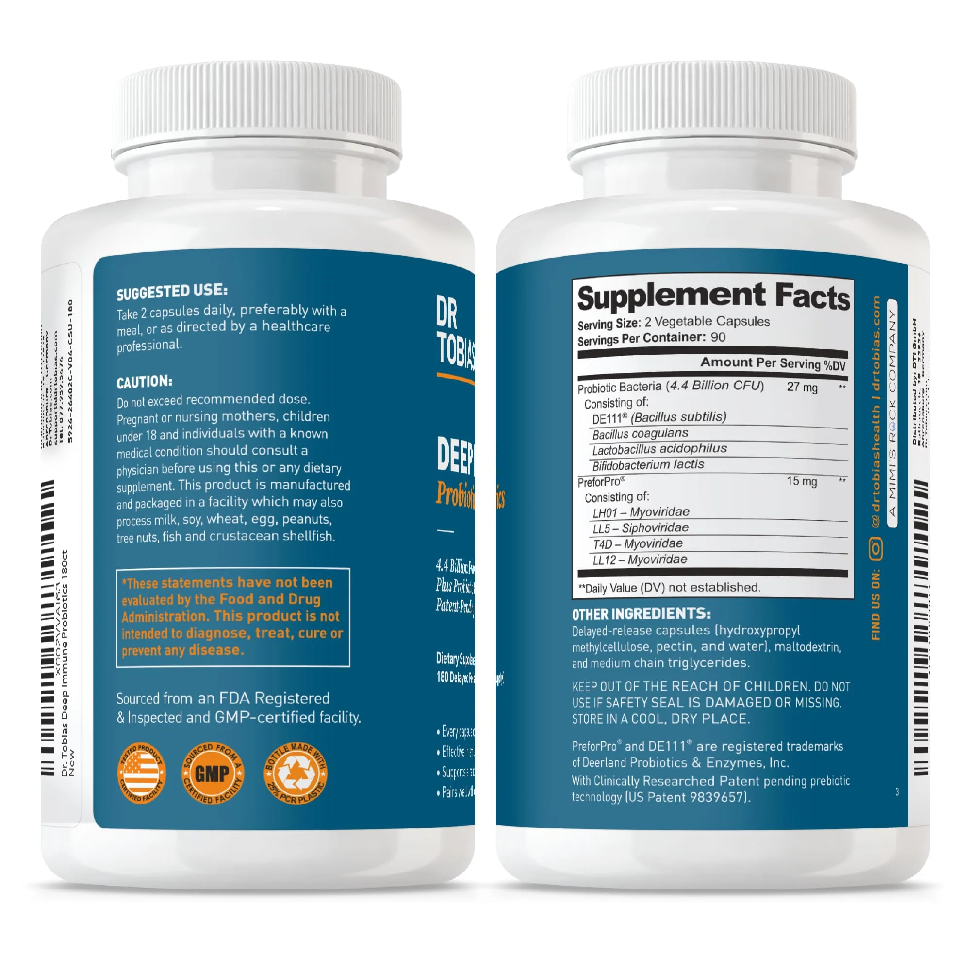Dr. Tobias Deep Immune Probiotics & Prebiotics – Dual Action Digestive & Immune Support, 180 Capsules - Image 14