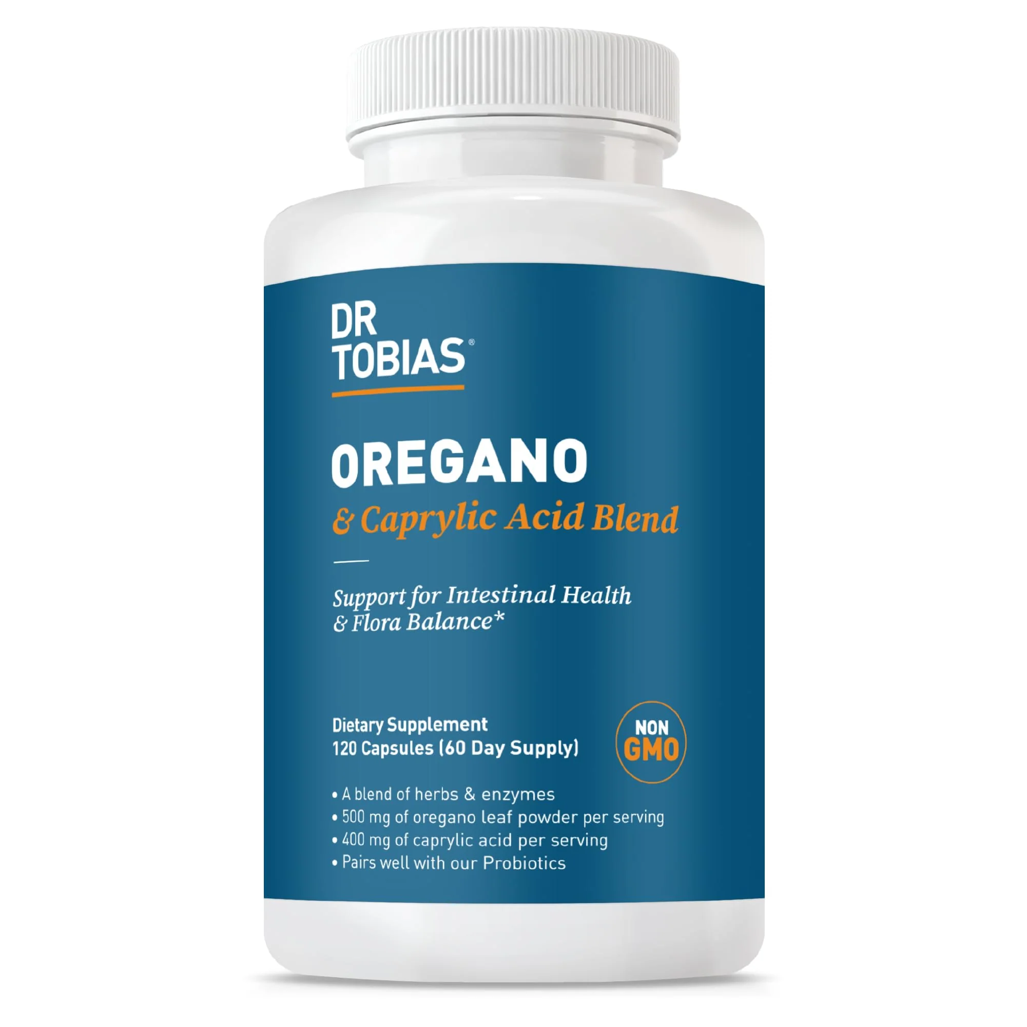 Dr. Tobias Oregano & Caprylic Acid Blend – Gut Flora Balance, Probiotics & Enzymes, 120 Capsules - Image 8