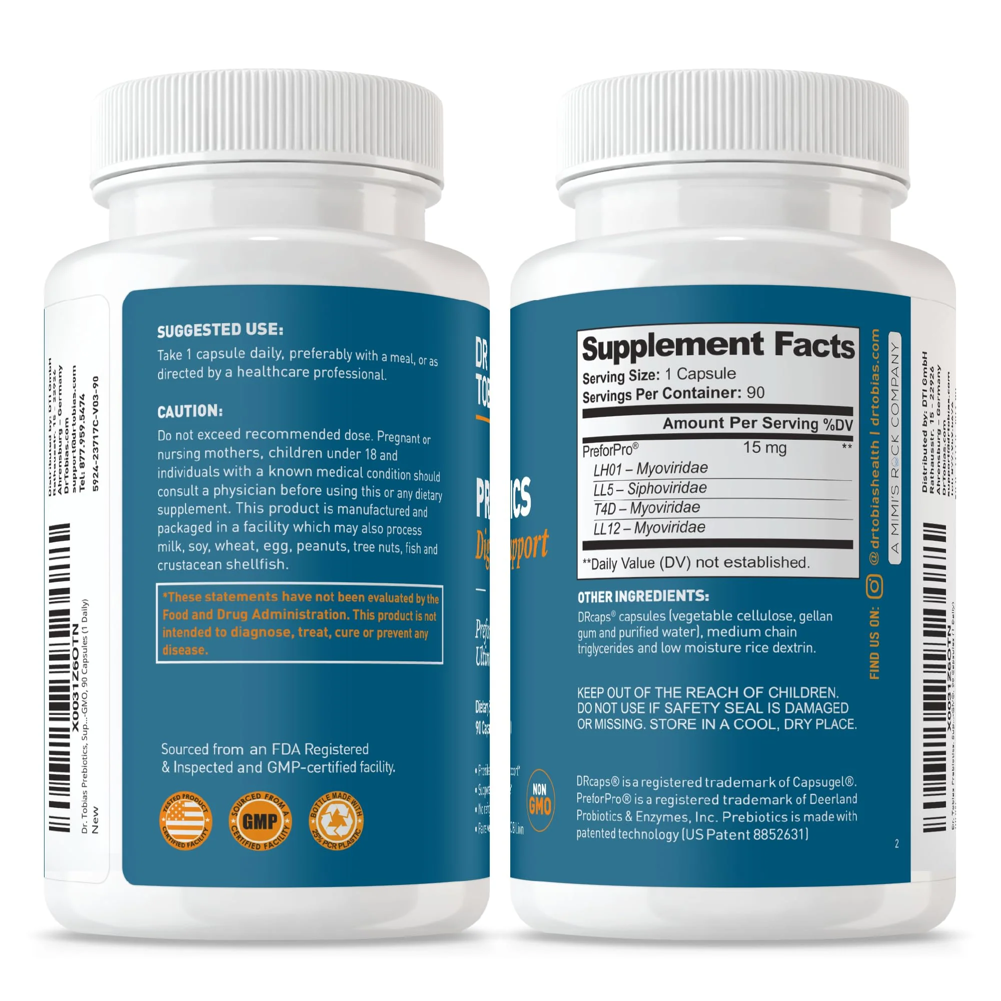 Dr. Tobias Prebiotics Digestive Support – Advanced Prebiotic for Gut Health, Immunity & Probiotic Boost, 90 Capsules - Image 6