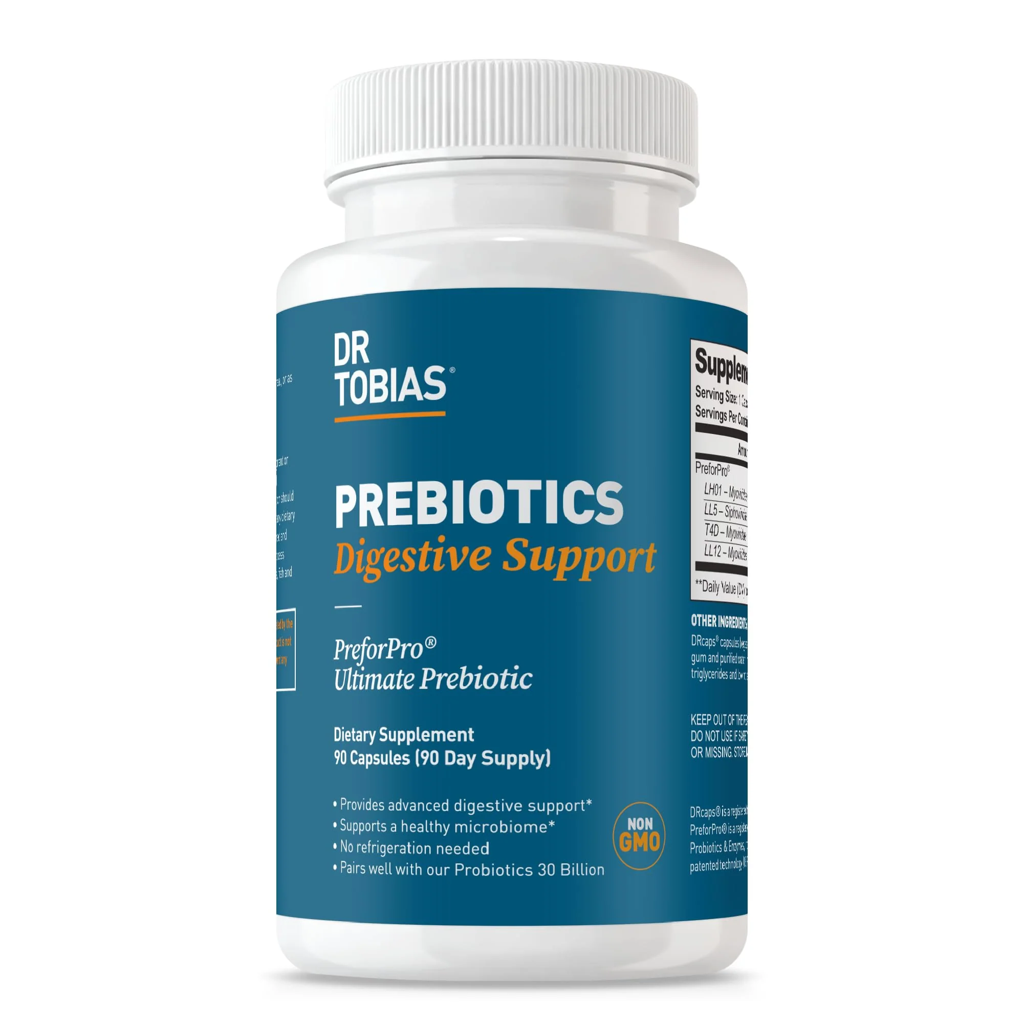 Dr. Tobias Prebiotics Digestive Support – Advanced Prebiotic for Gut Health, Immunity & Probiotic Boost, 90 Capsules - Image 8