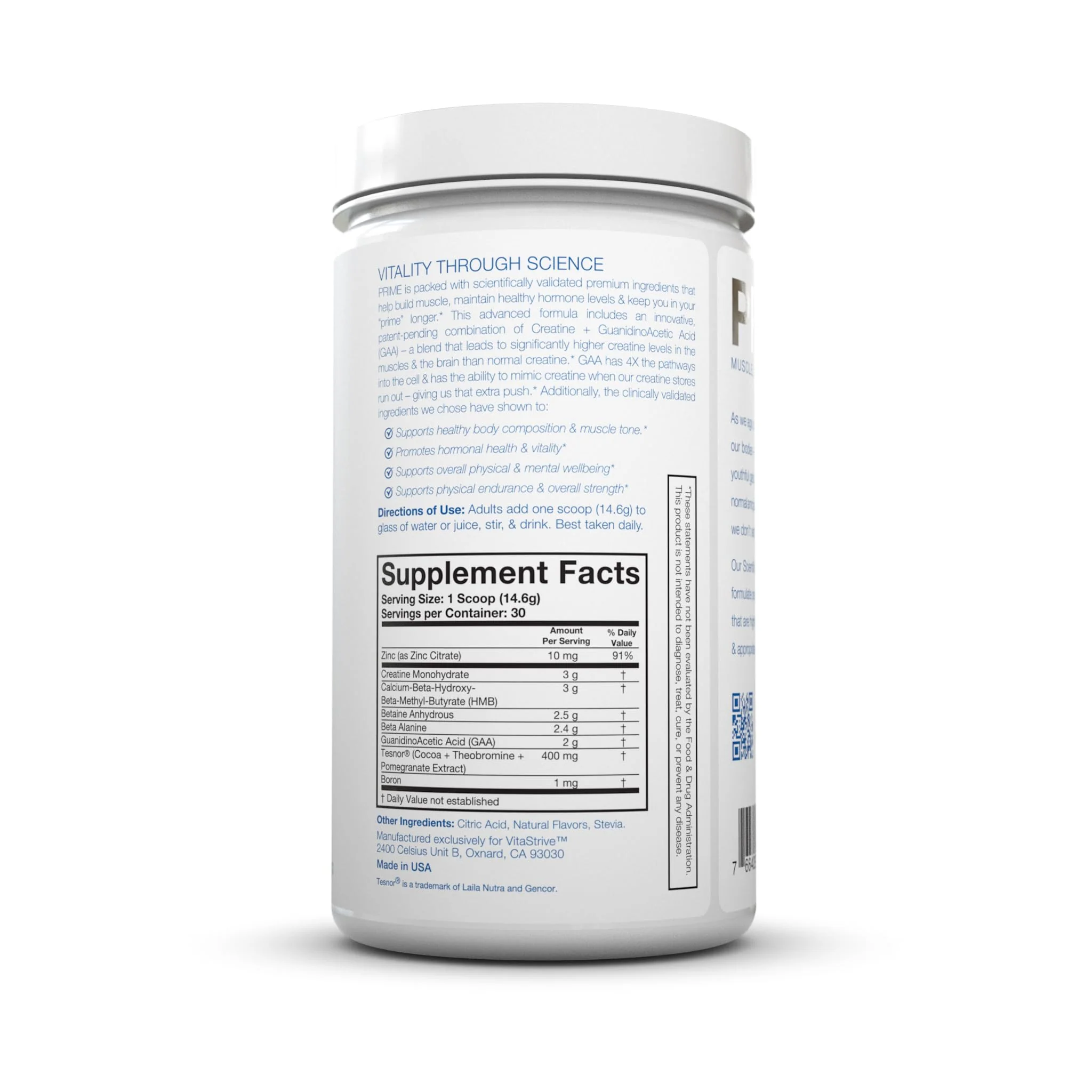 DRINK HRW Prime – Men's Health Supplement | Creatine+ GAA + HMB | Peach Mango (30 Servings) - Image 3
