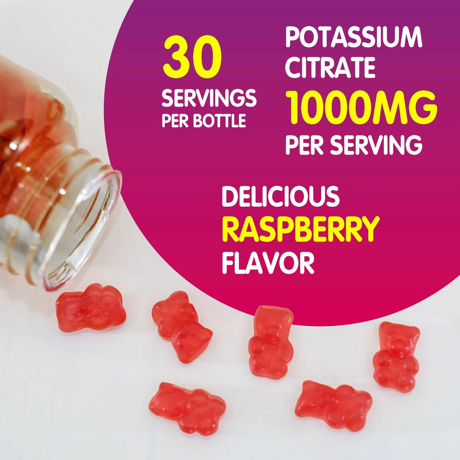 duwhot Potassium Citrate 1000mg Gummies – 120 Chewables | Leg Cramps & Muscle Health - Image 7