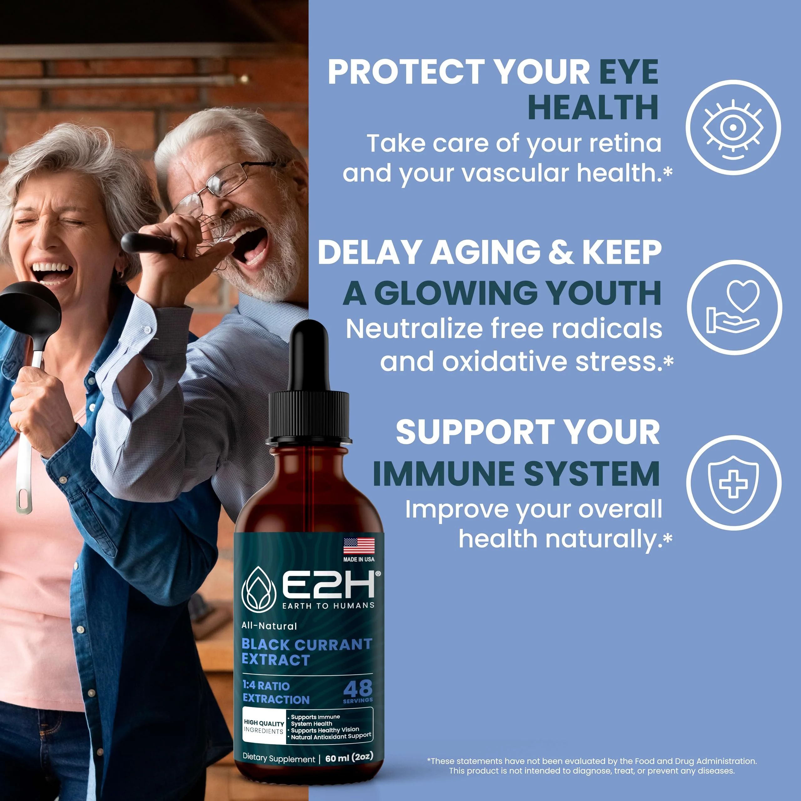 E2H Natural Black Currant Extract – Cold Pressed Seed, Immune Support, Fast-Absorbing Liquid (2 Bottles) - Image 2