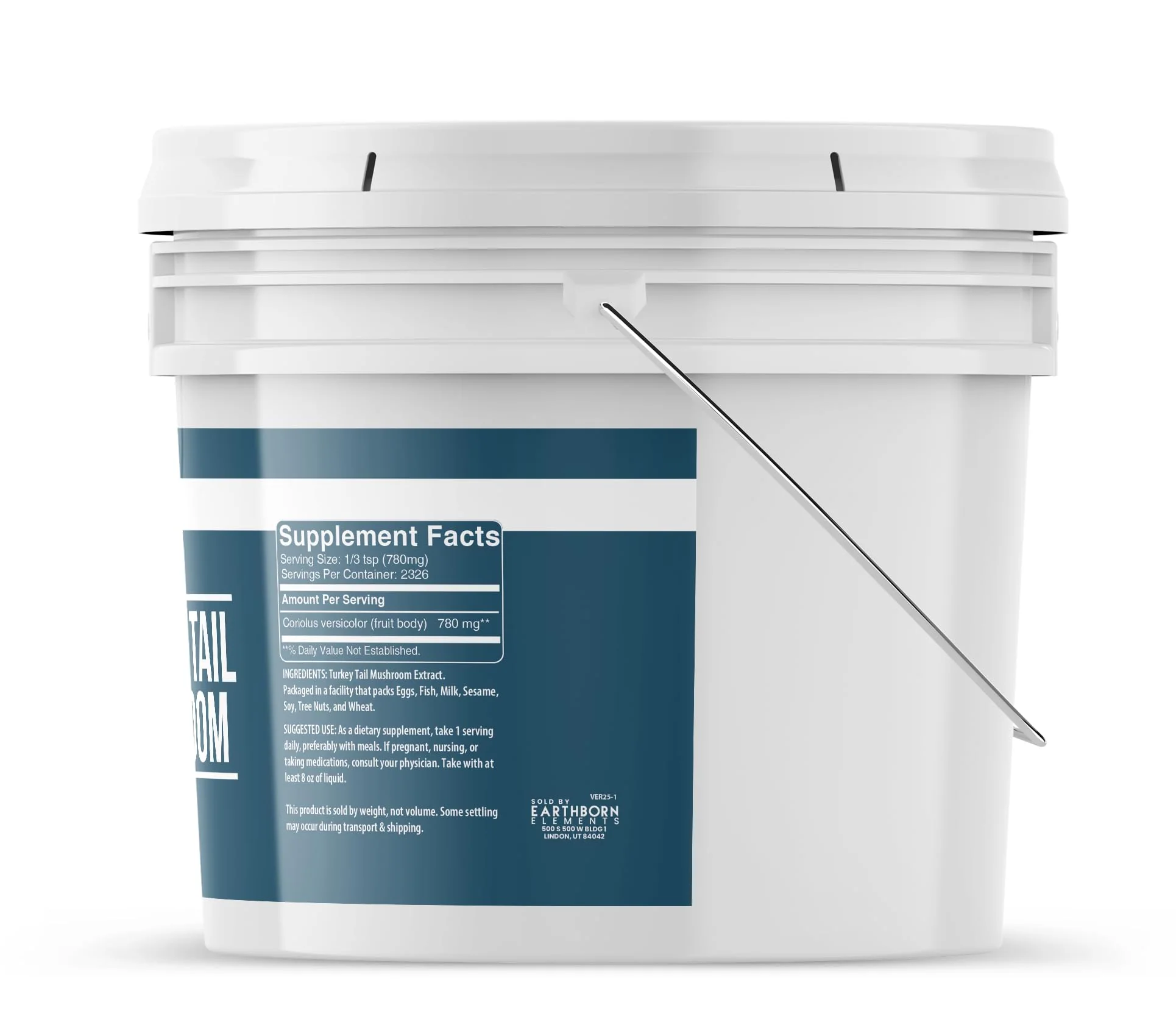 Earthborn Elements Turkey Tail Mushroom Powder – 1 Gallon Bucket, Pure & Undiluted - Image 3