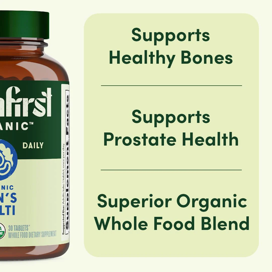 EarthFirst Organic Men’s Multi – Daily Whole-Food Multivitamin, 60 Count, Energy & Immune Support - Image 3
