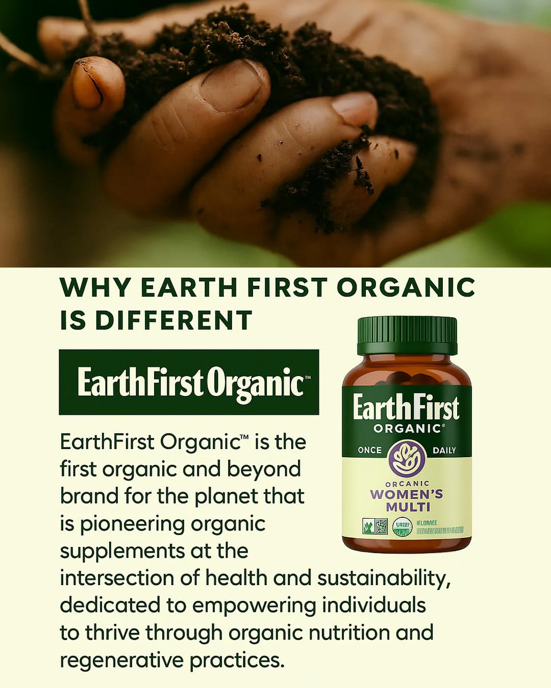 EarthFirst Organic Once Daily Multivitamin for Women 50+ - Bone, Energy & Heart Health (60 Count) - Image 2