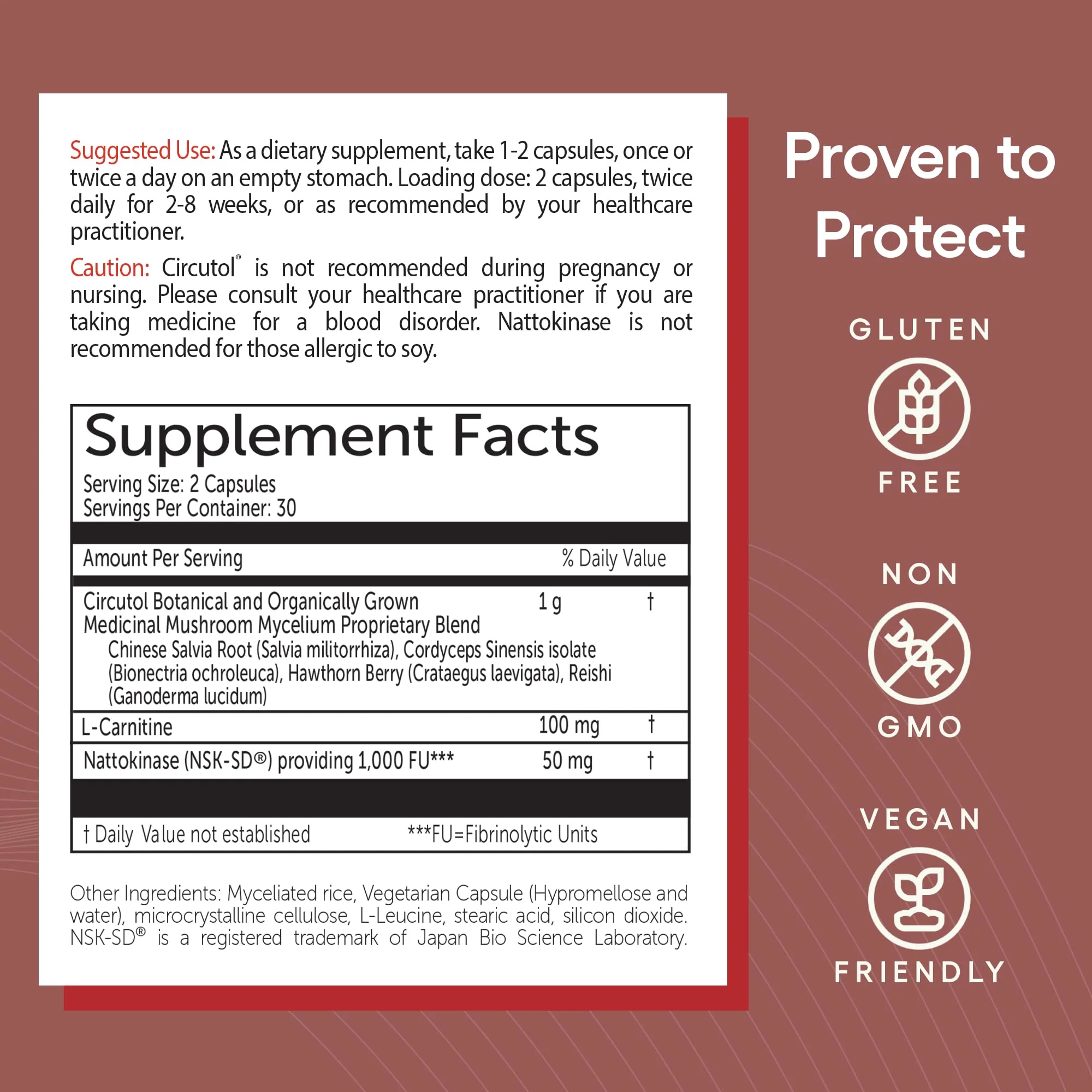 EcoNugenics Circutol: Nattokinase, L-Carnitine & Hawthorn – Heart Health (60 Capsules) - Image 4