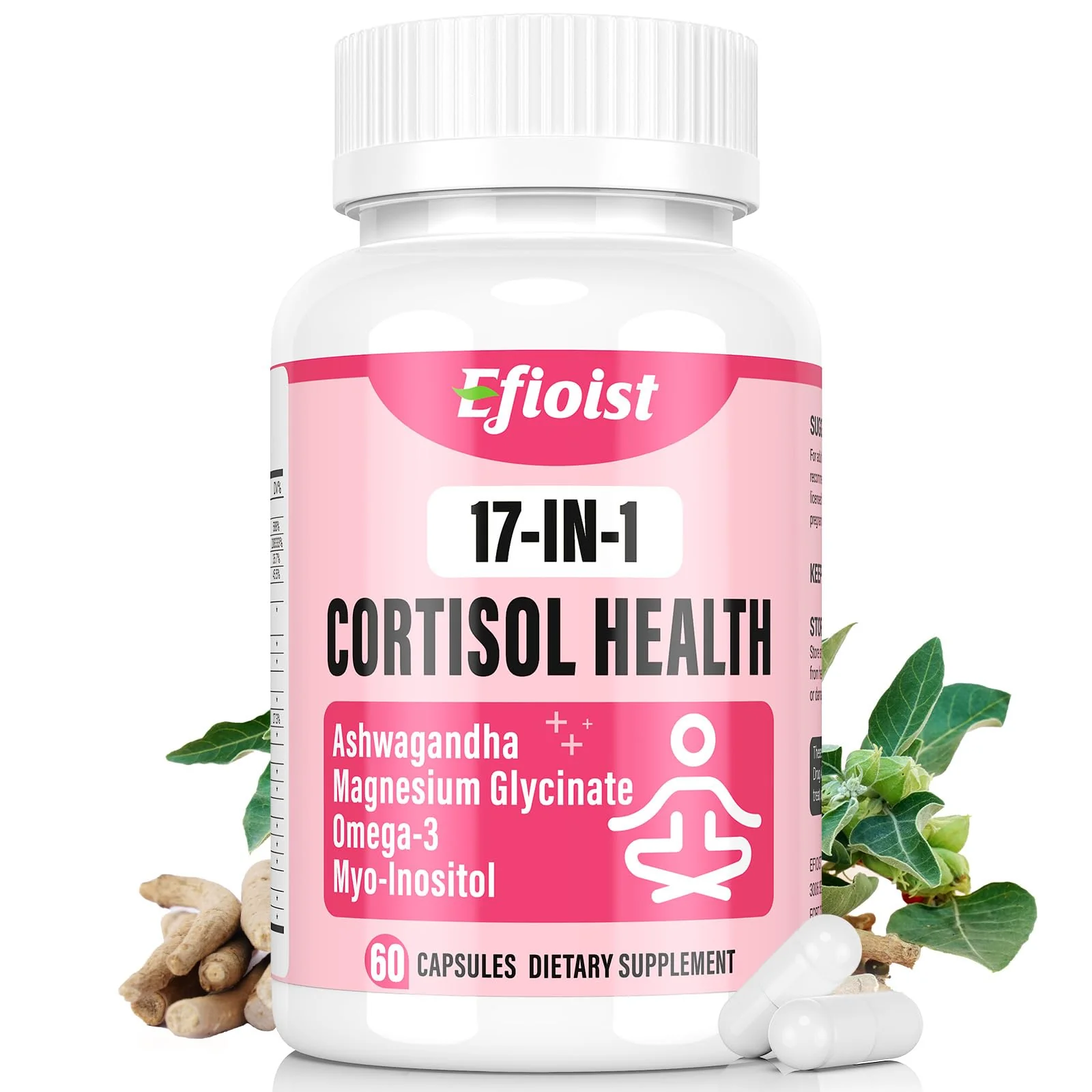 Efioist Cortisol Support for Women — 17-in-1 Hormone Harmony, Mood & Sleep | 60 Capsules - Image 8